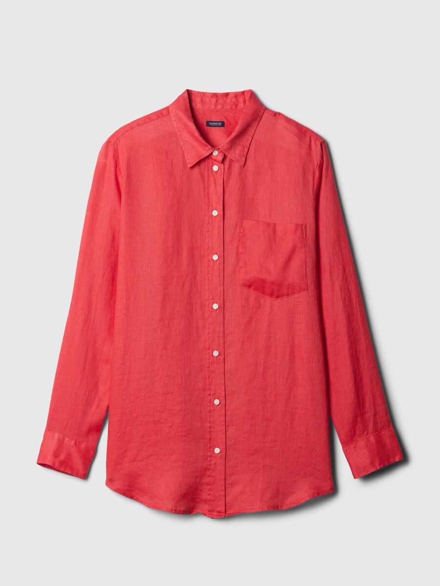 Boyfriend-fit shirt in linen with pocket_3