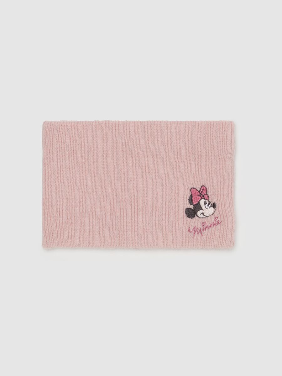 Knit neck warmer with Minnie embroidery_0