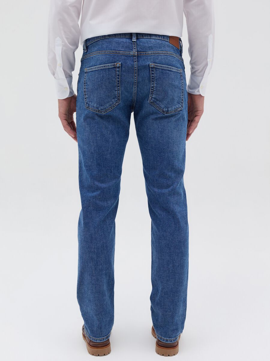 Regular-fit cross-hatch cotton jeans_2