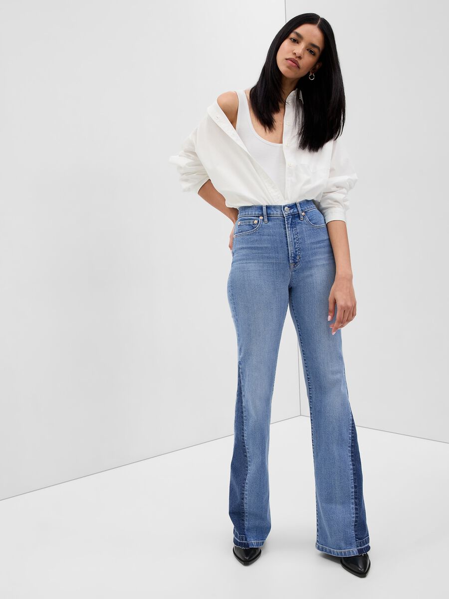 Flare-fit jeans with contrasting inserts_2