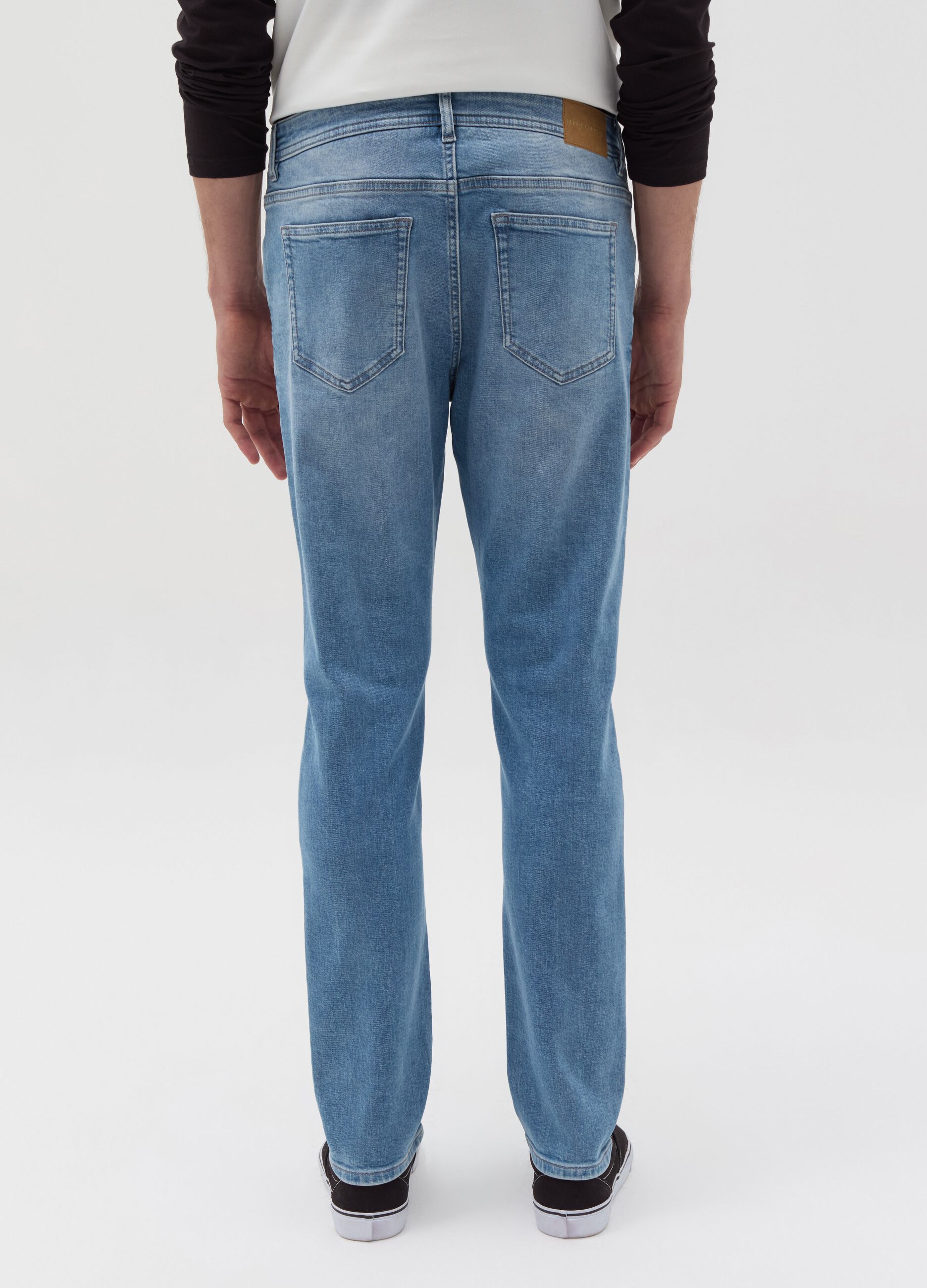 Skinny-fit jeans with fading