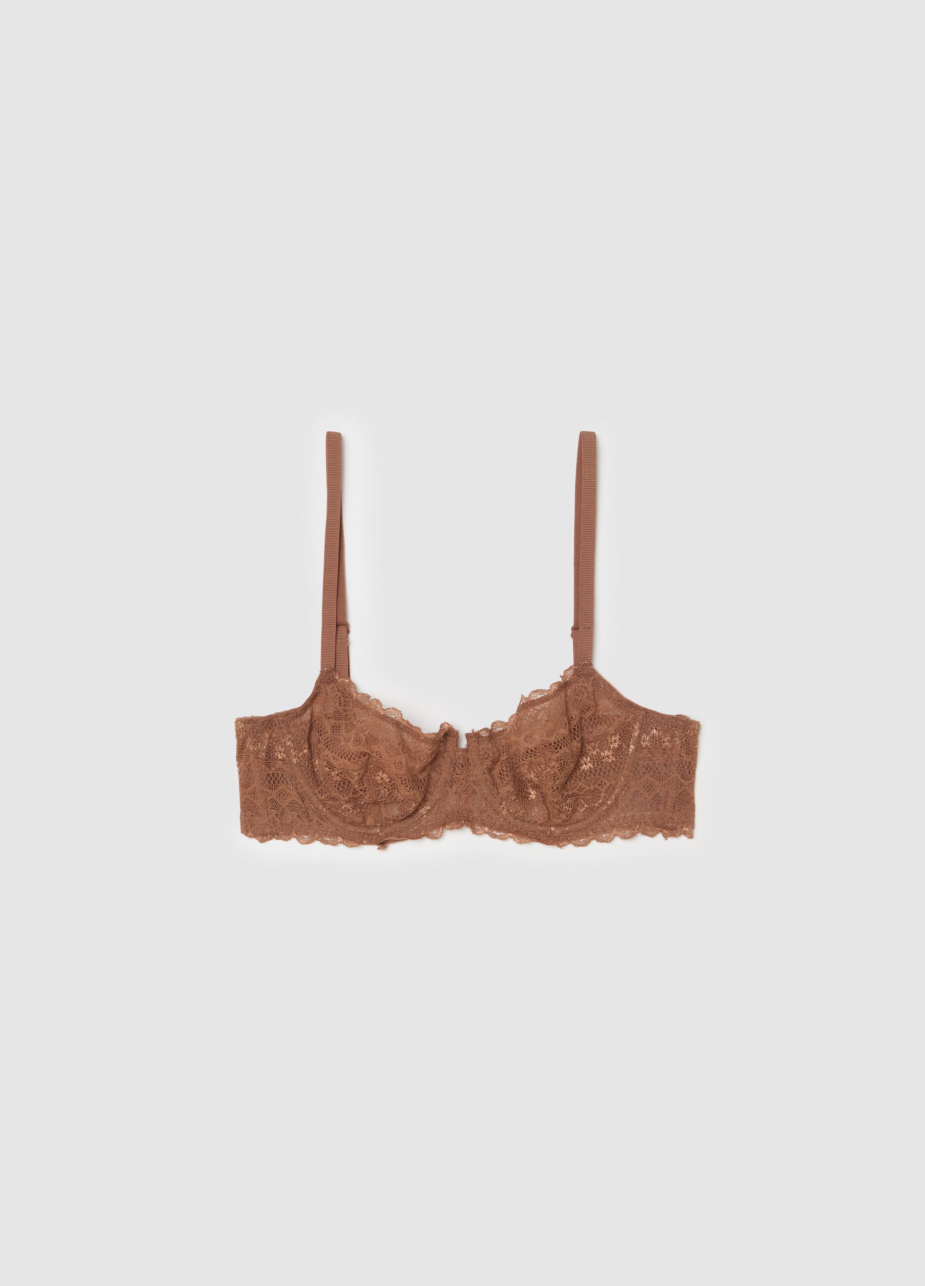 Linda balconette bra in macramé lace