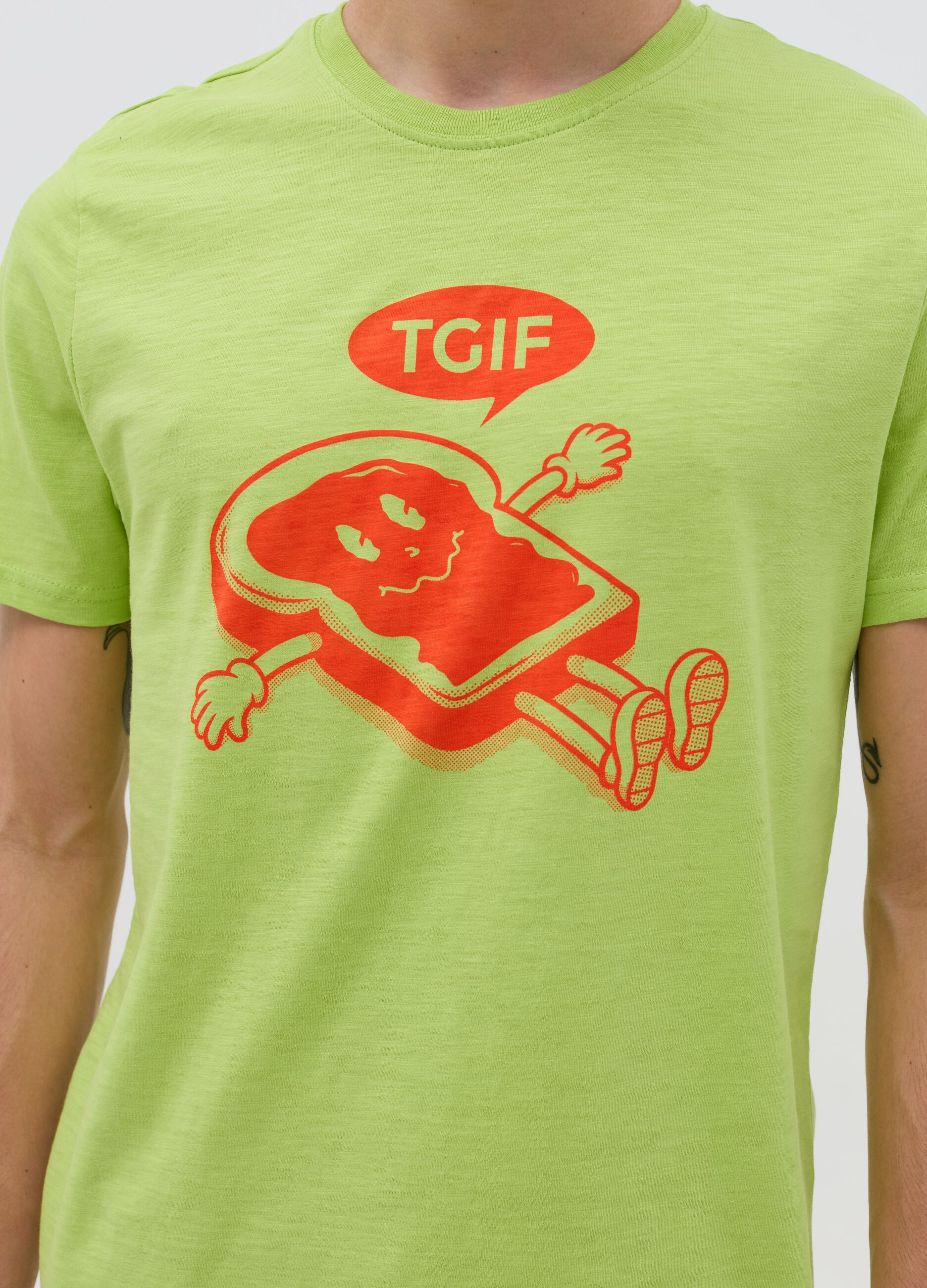 T-shirt in slub jersey "TGIF"