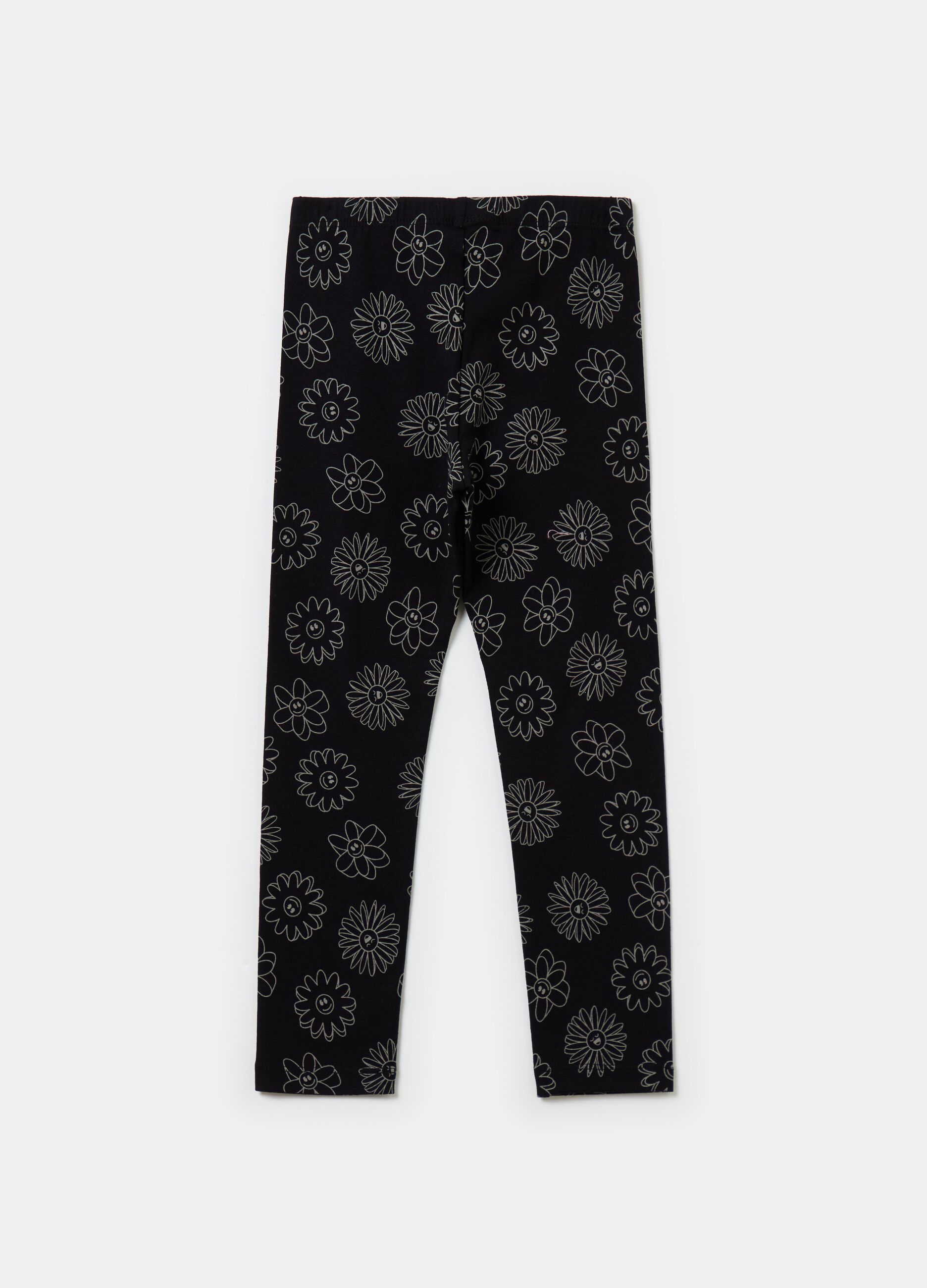 Printed stretch cotton leggings