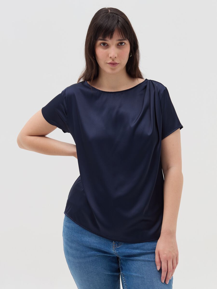 Blusa in tessuto combinato Curvy_1