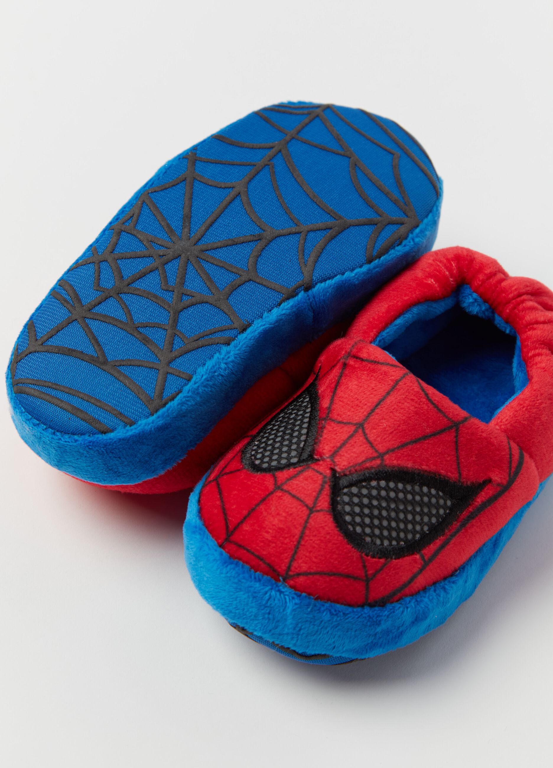 Velour slippers with Spider-Man print