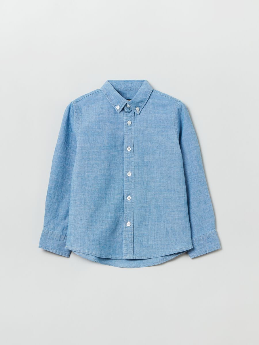 Cotton chambray shirt_0