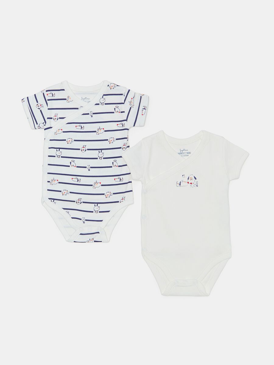 Two-pack organic cotton bodysuits with short sleeves_0