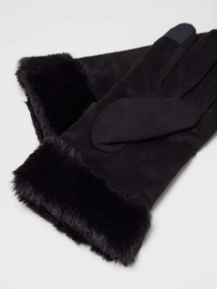 Suede gloves for touch screen_2