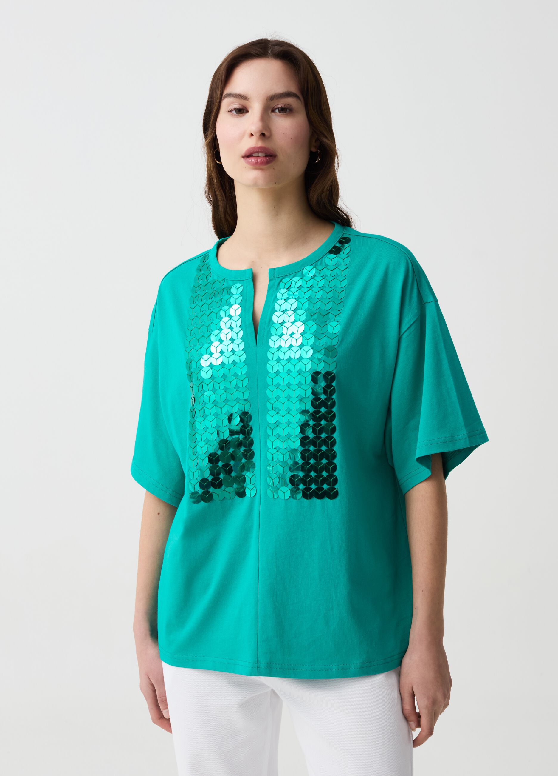 Ovs T-shirt con paillettes maniche a kimono