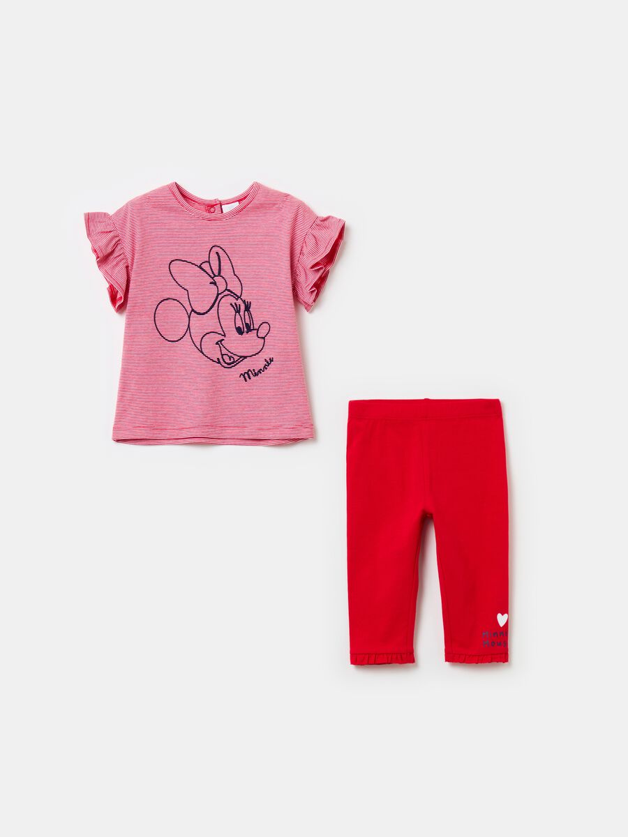 Stretch cotton jogging set with Minnie Mouse embroidery_0