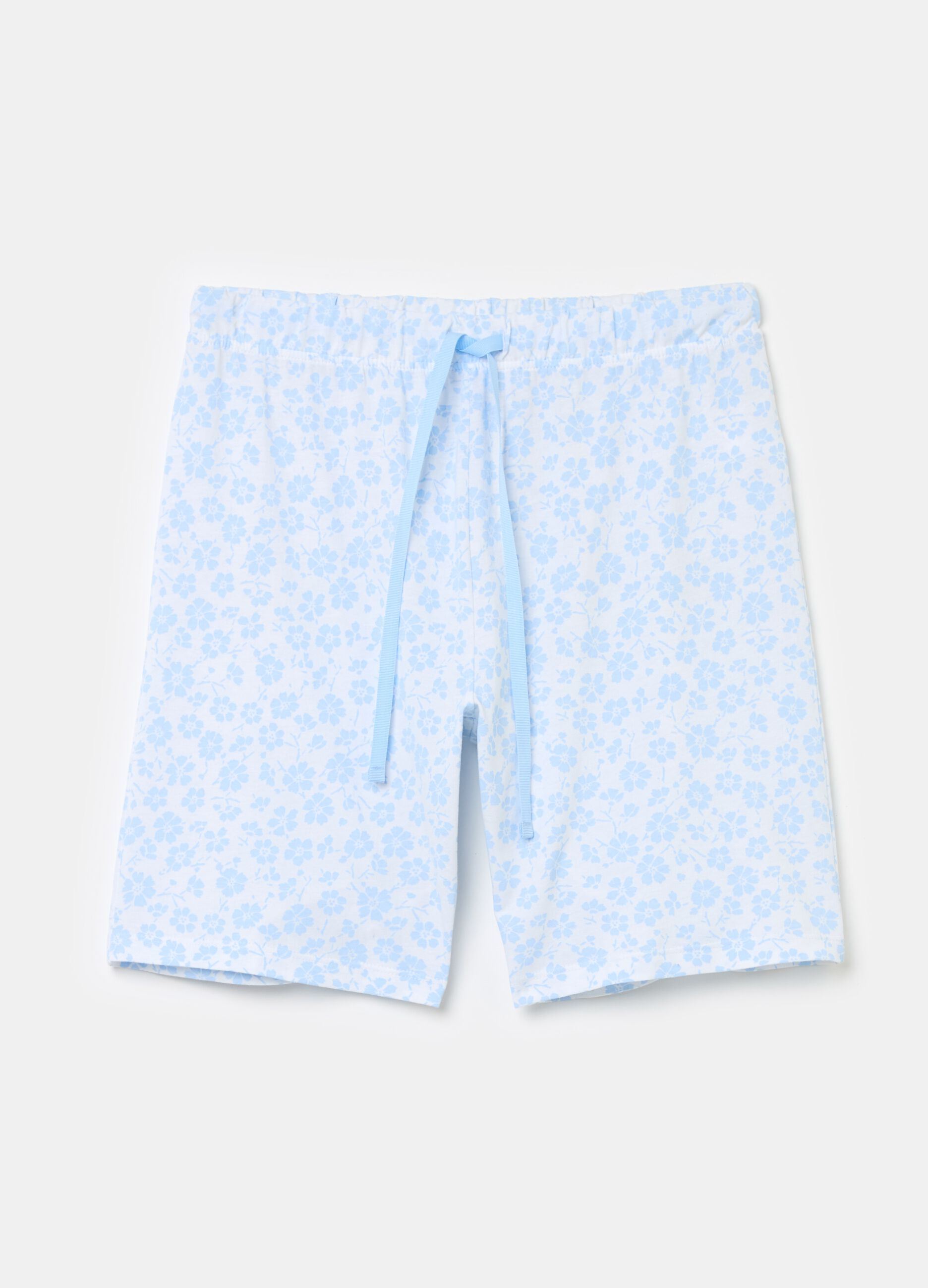 Pyjama trousers with small flowers print