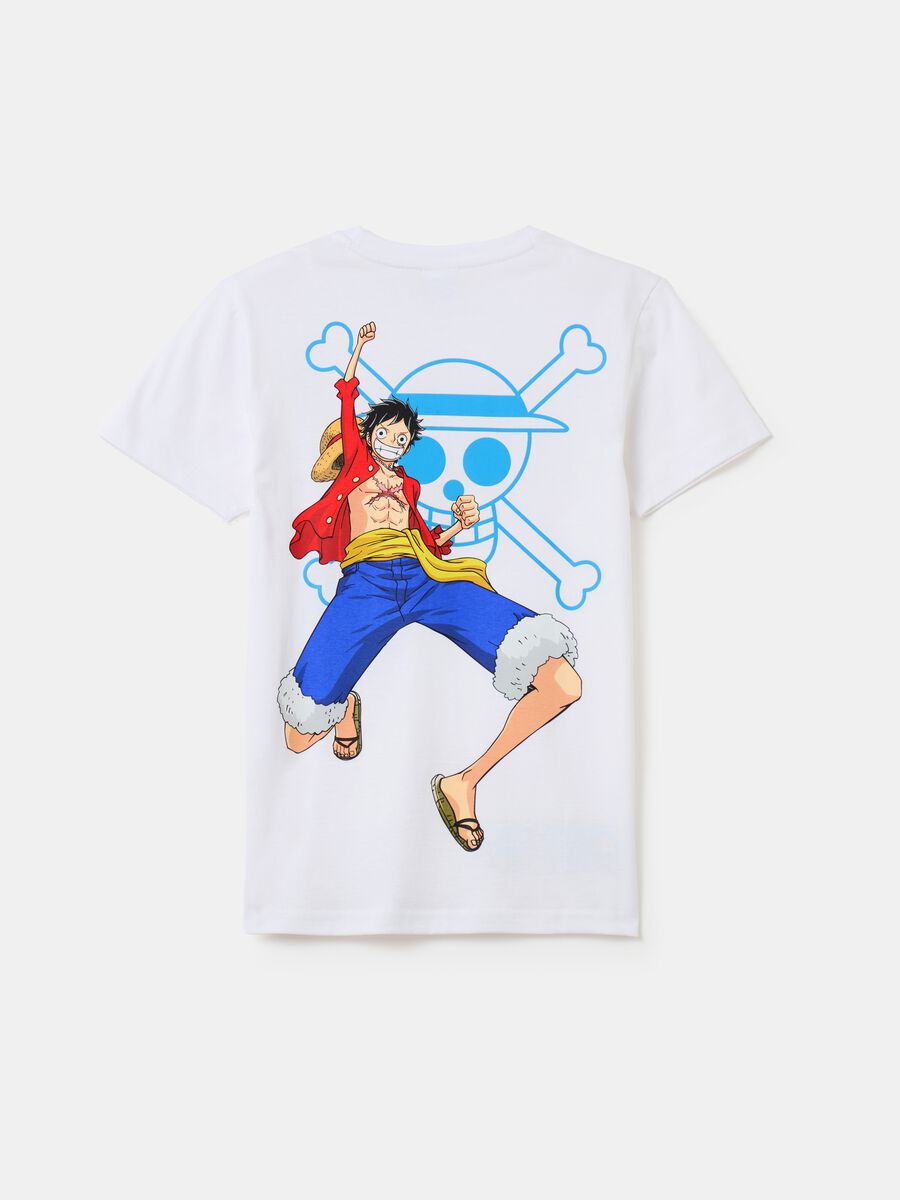 Cotton T-shirt with One Piece print_1