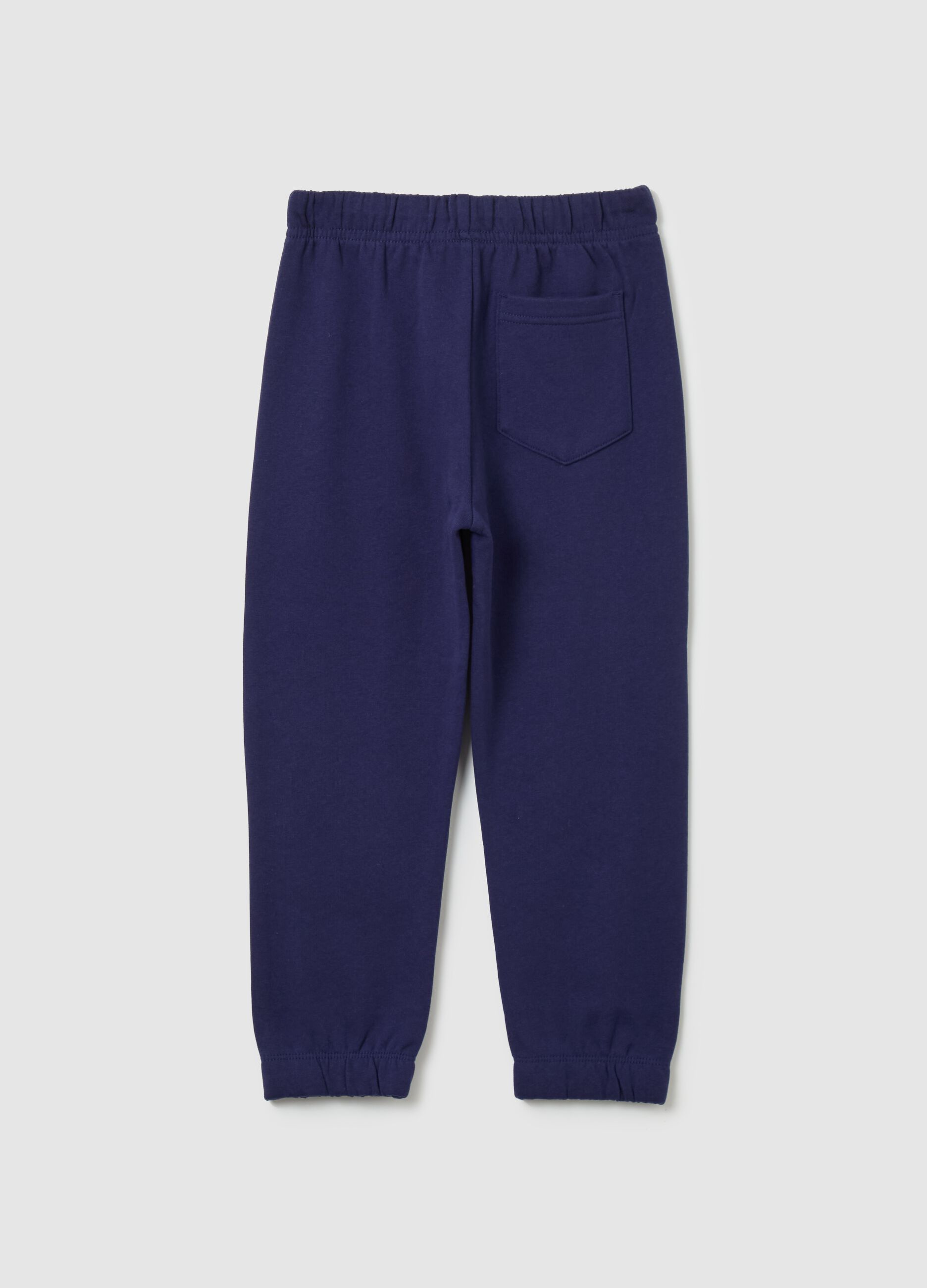 Fleece joggers with drawstring and print