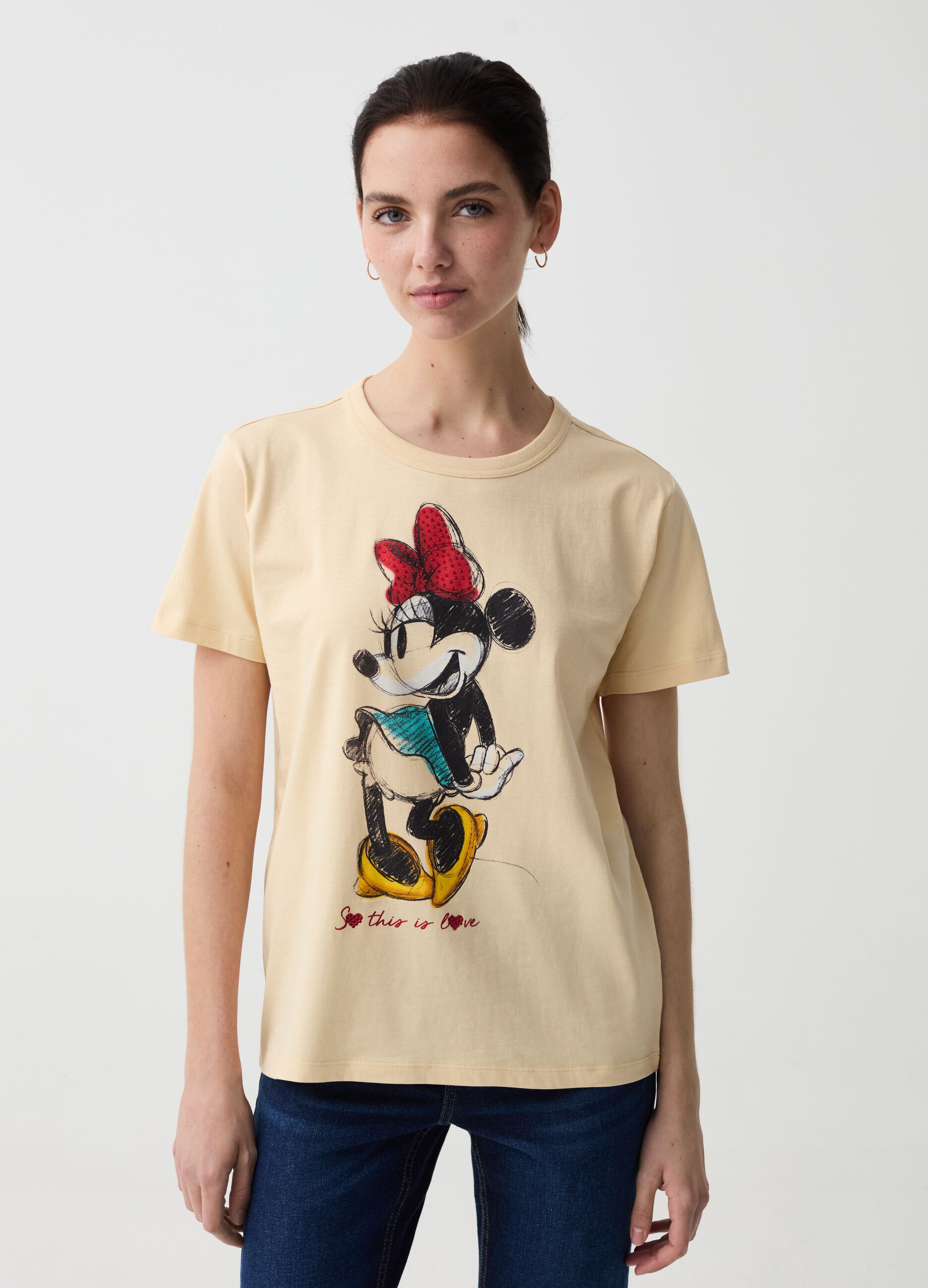 Ovs T-shirt con stampa Minnie e strass