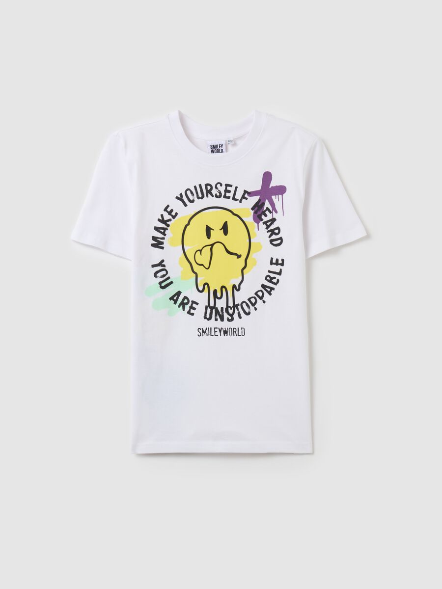 T-shirt in cotone stampa SMILEYWORLD®_0