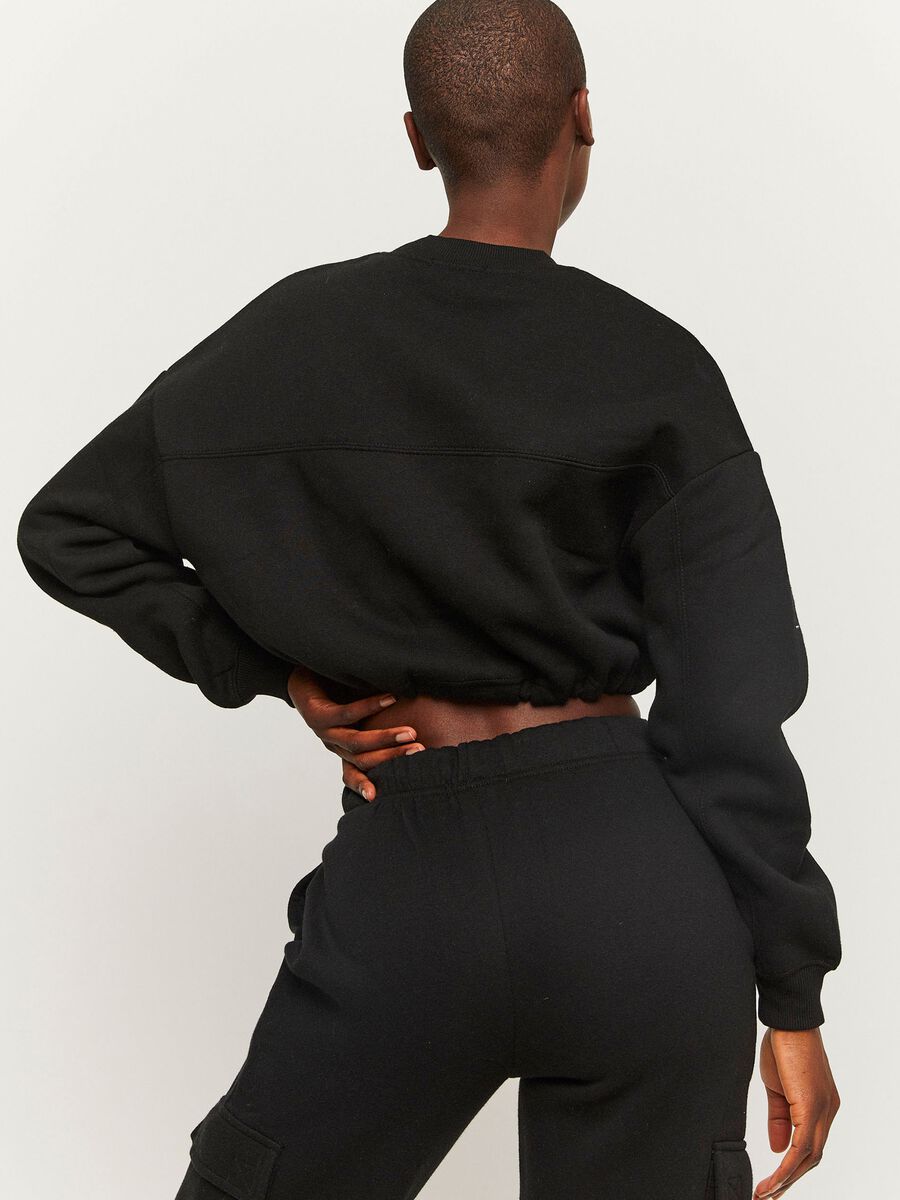 Cropped sweatshirt with drawstring_2