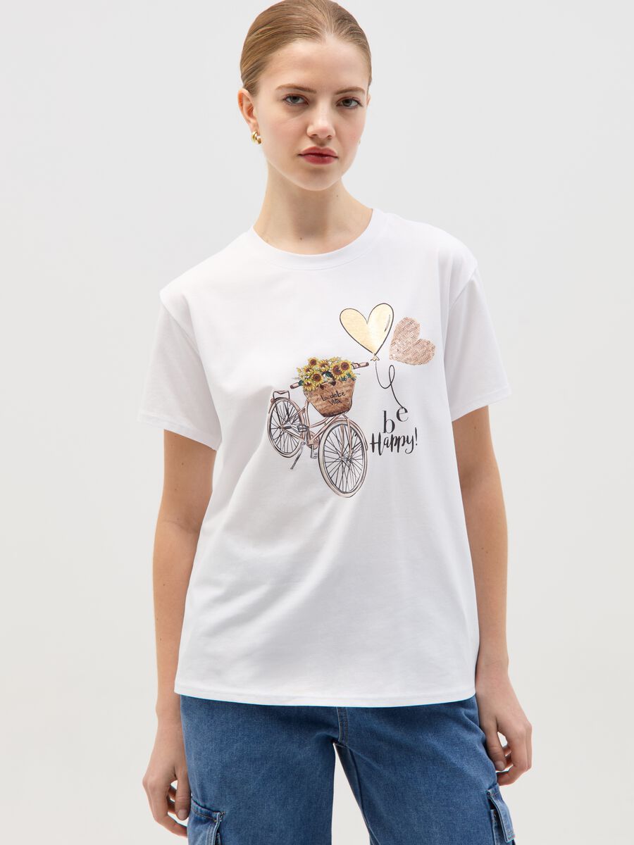 T-shirt with La Dolce Vita print in foil_0