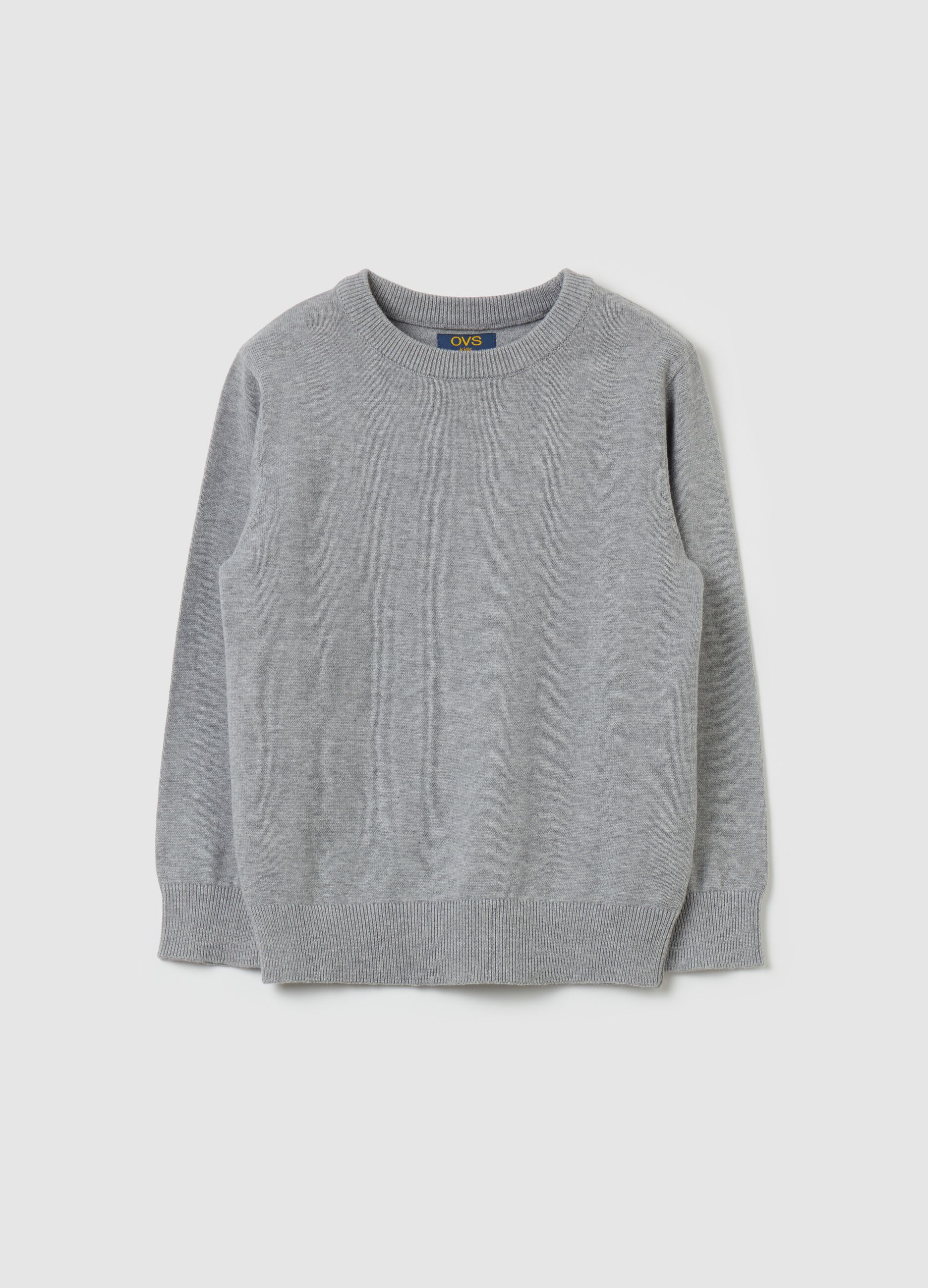 Cotton pullover with round neck