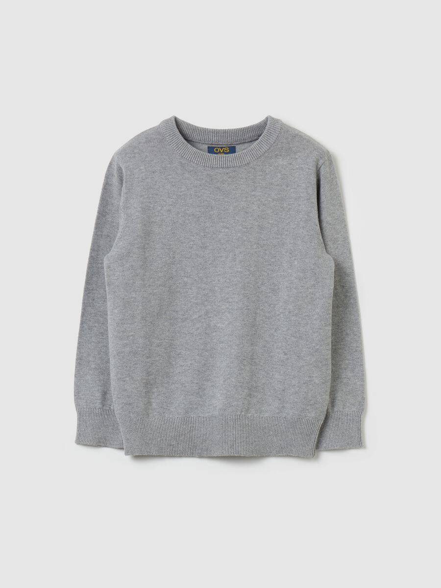 Cotton pullover with round neck_0