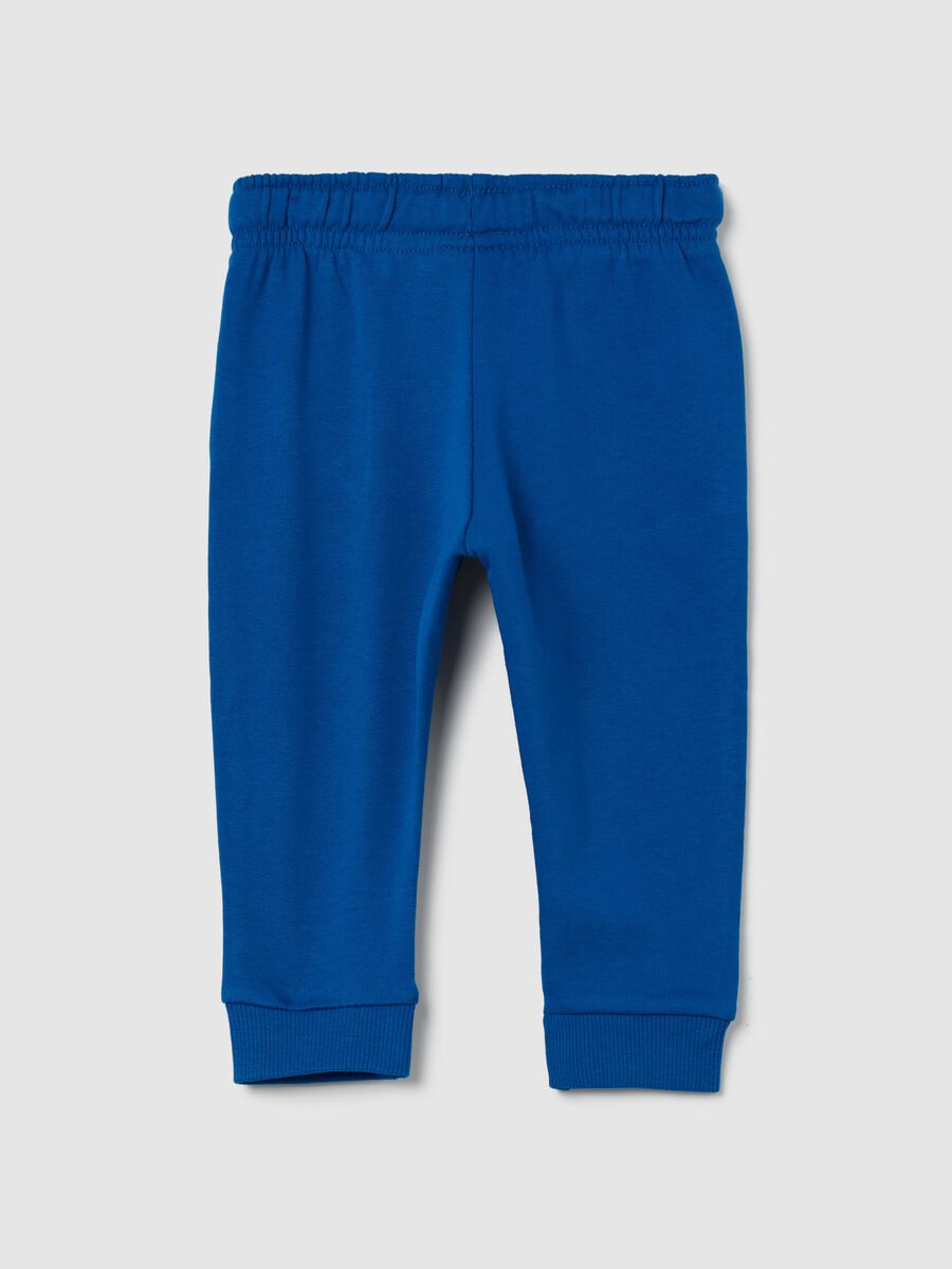 Fleece joggers with drawstring and print_1