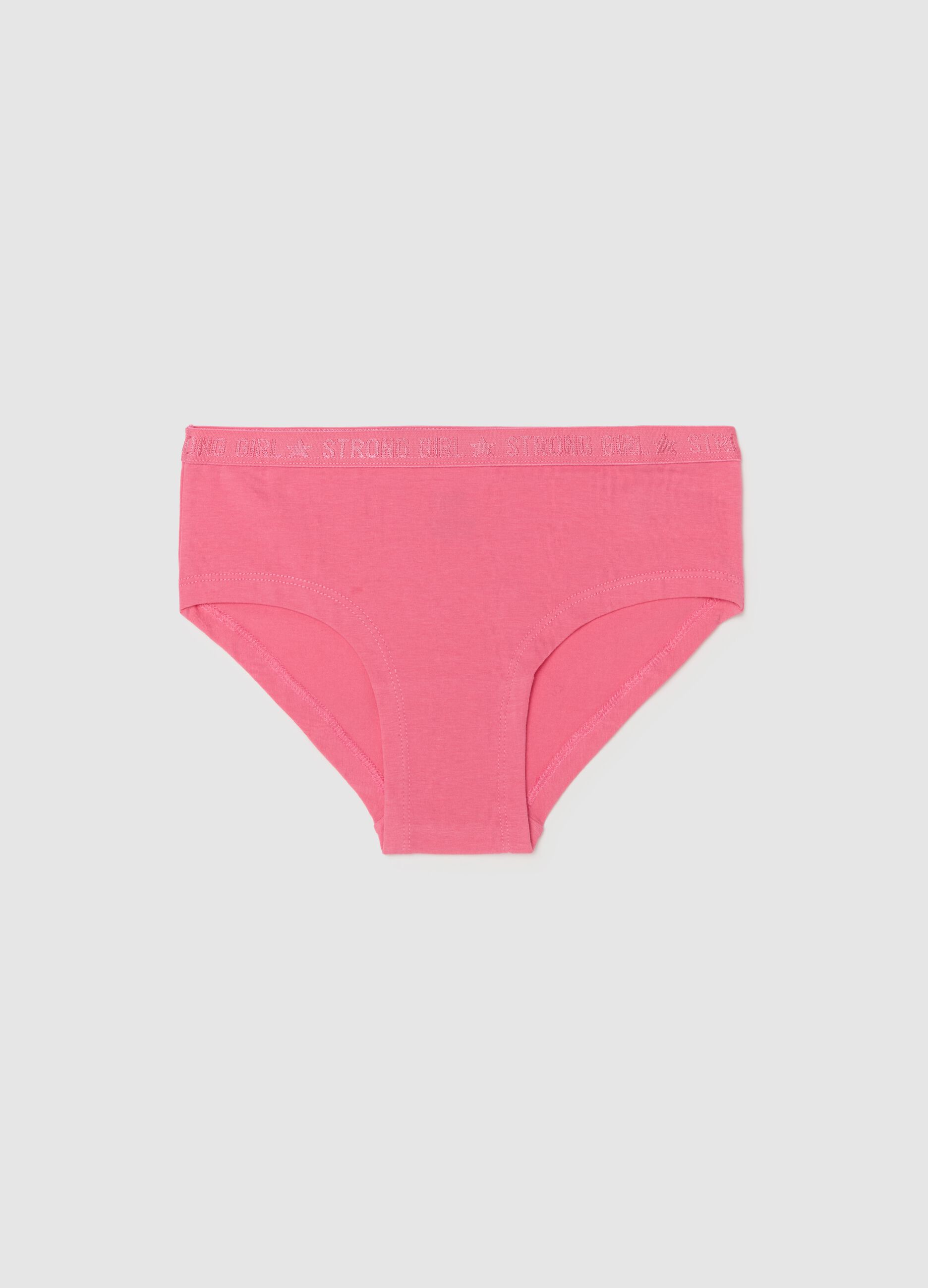 Organic cotton French knickers with lettering