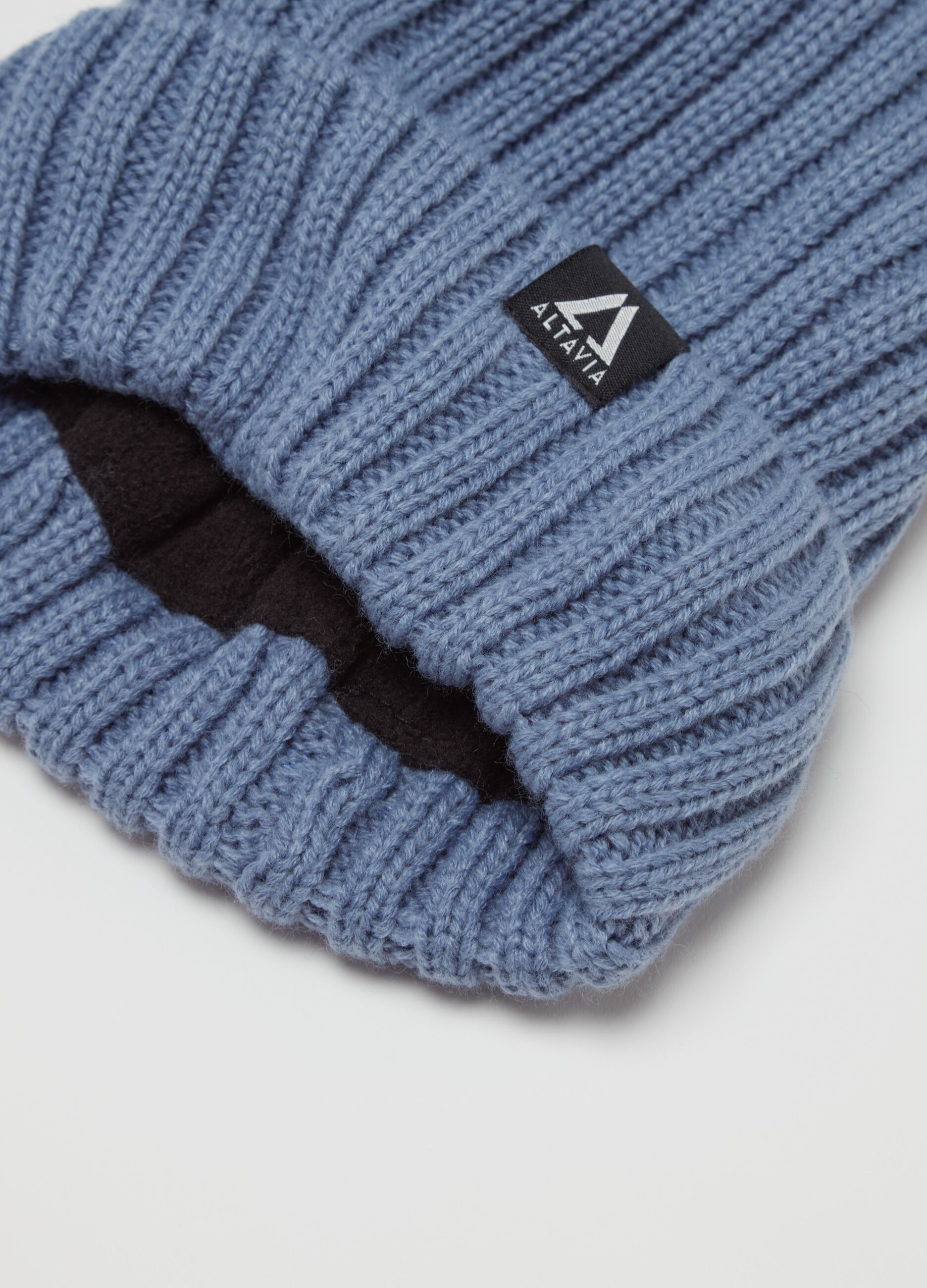 Altavia ribbed thermal hat with fold