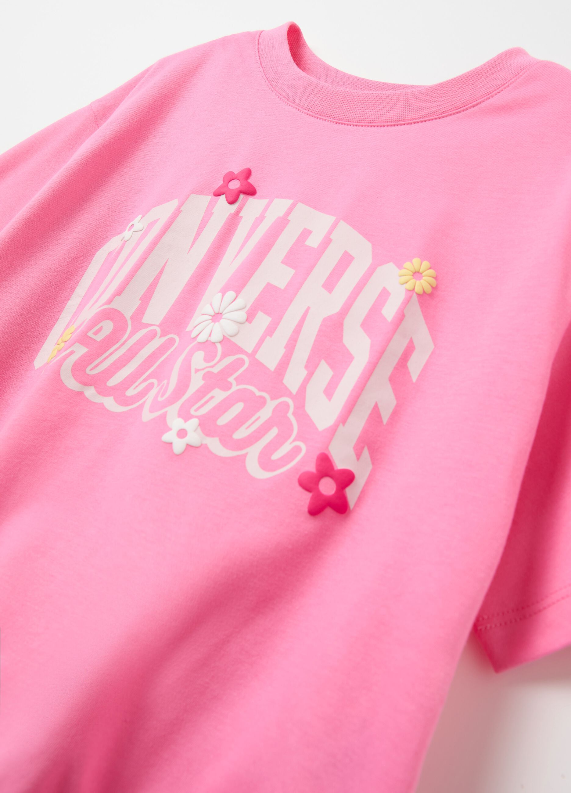 Oversized T-shirt with All Star print and bows