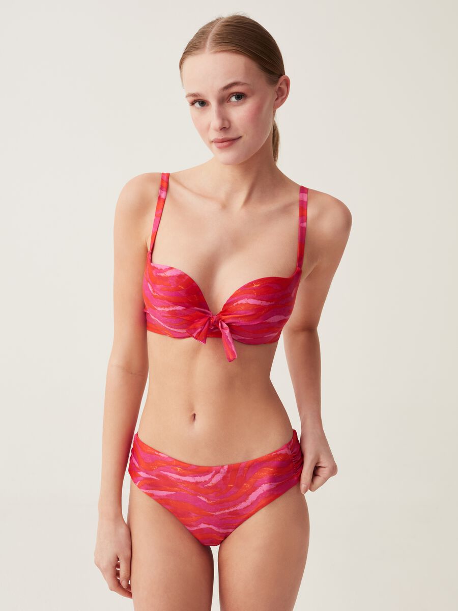 Bikini top with knot and zebra print_1