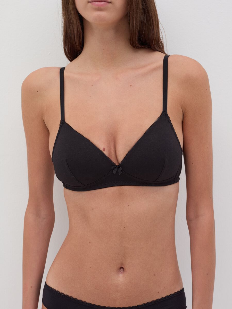 The Triangle stretch cotton triangle bra_1