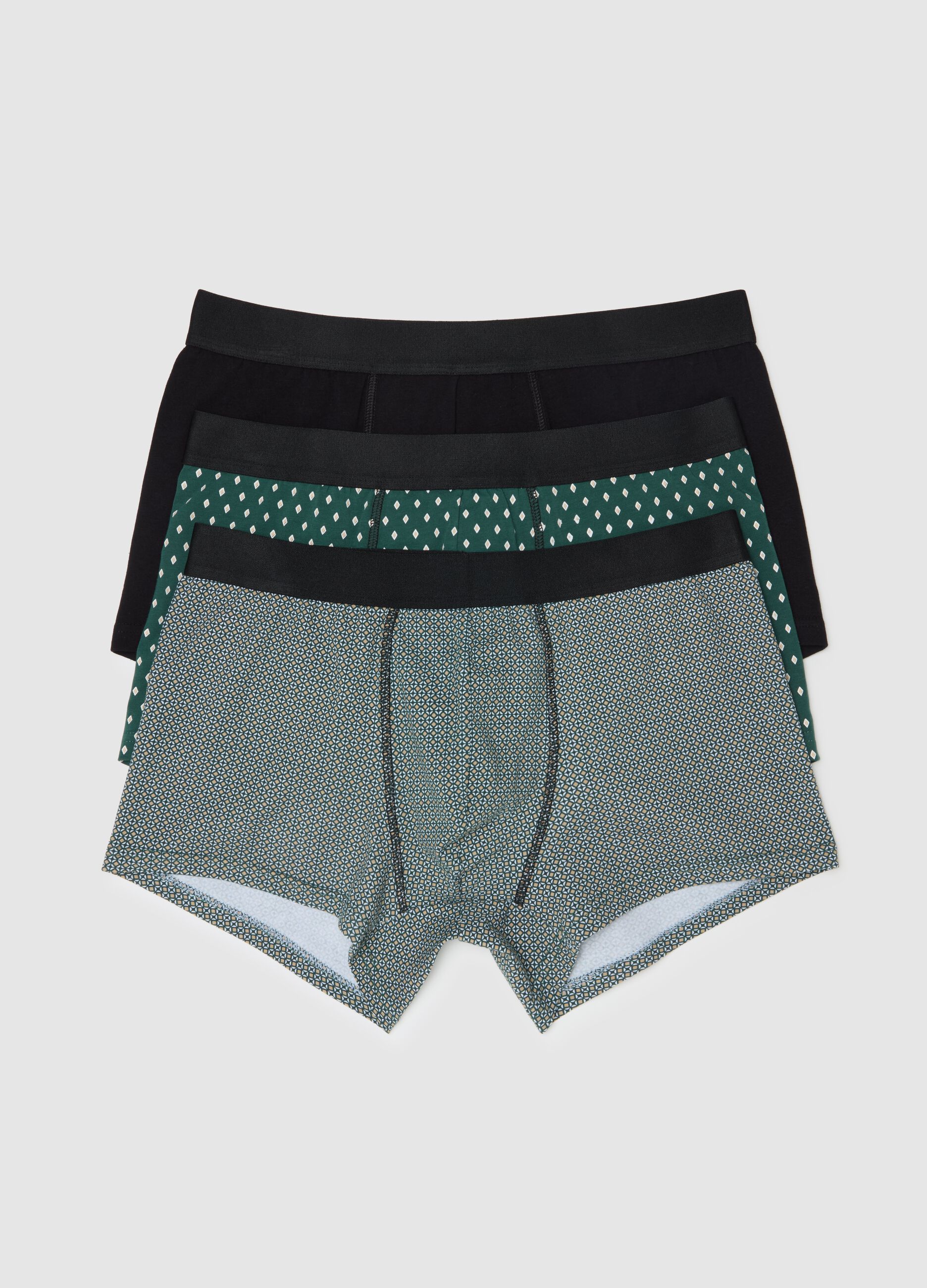 Three-pack boxer shorts with micro pattern