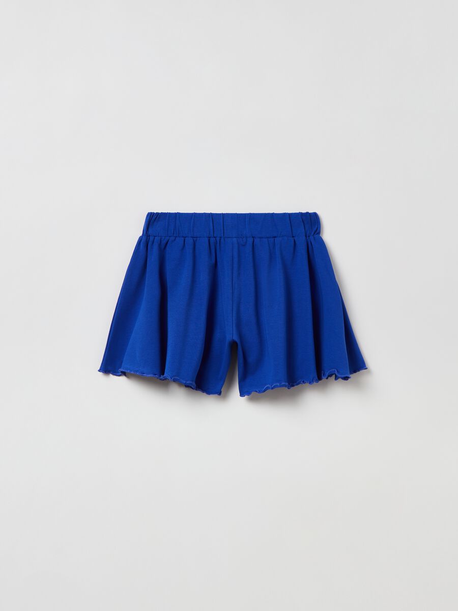 Jersey shorts with gathered edging_1