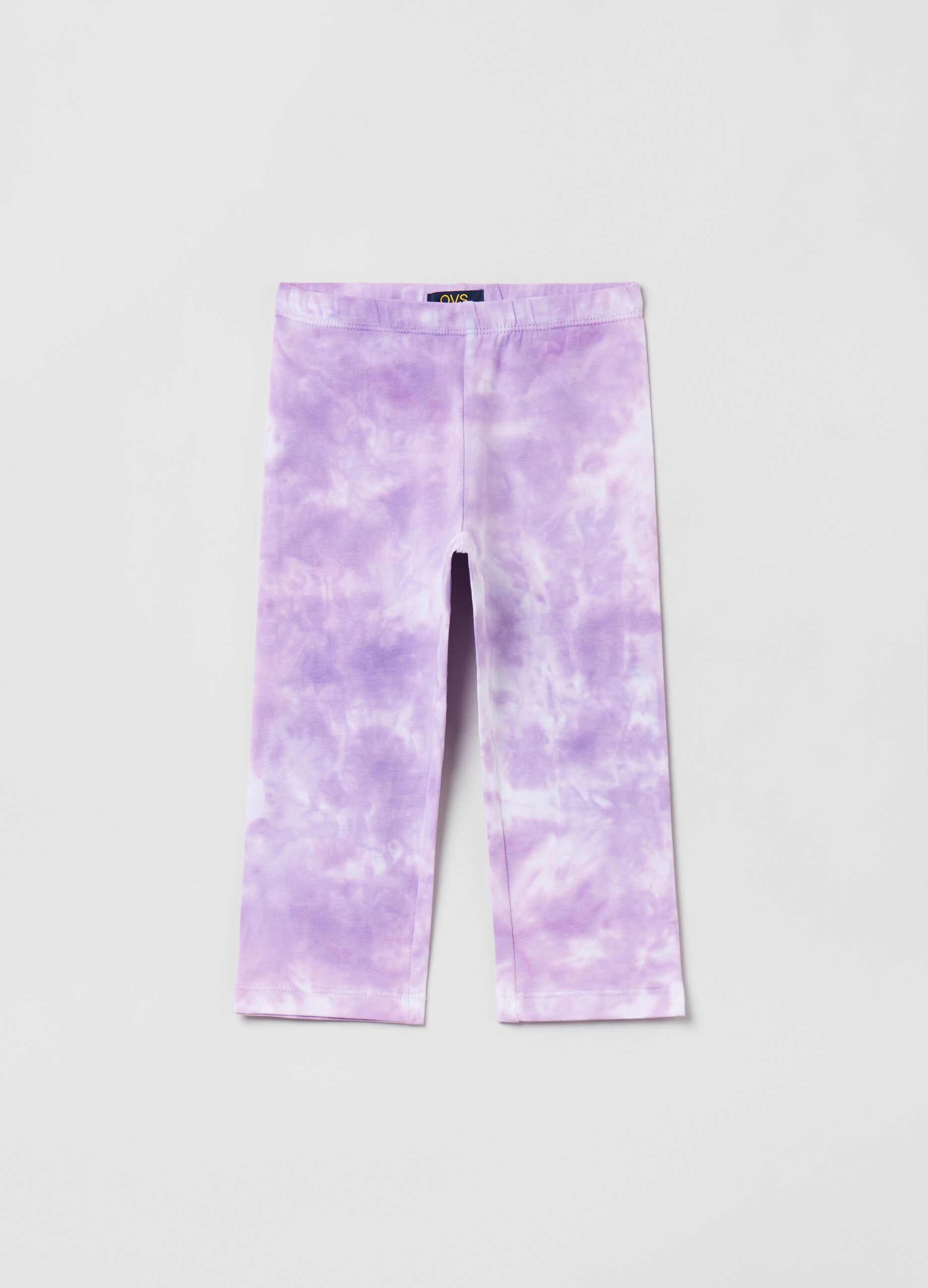 Tie-dye leggings in stretch cotton