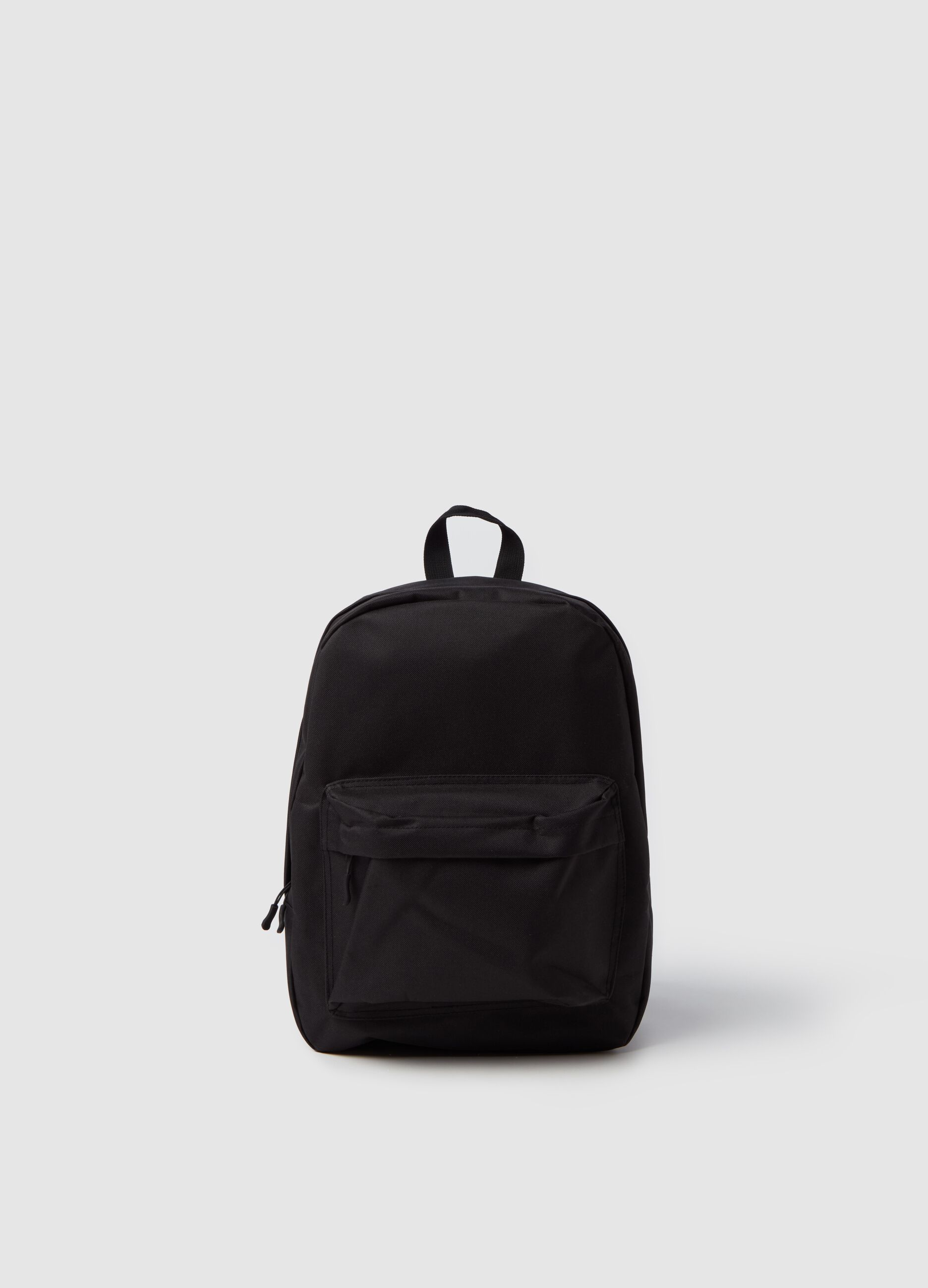 Oval backpack with outside pocket