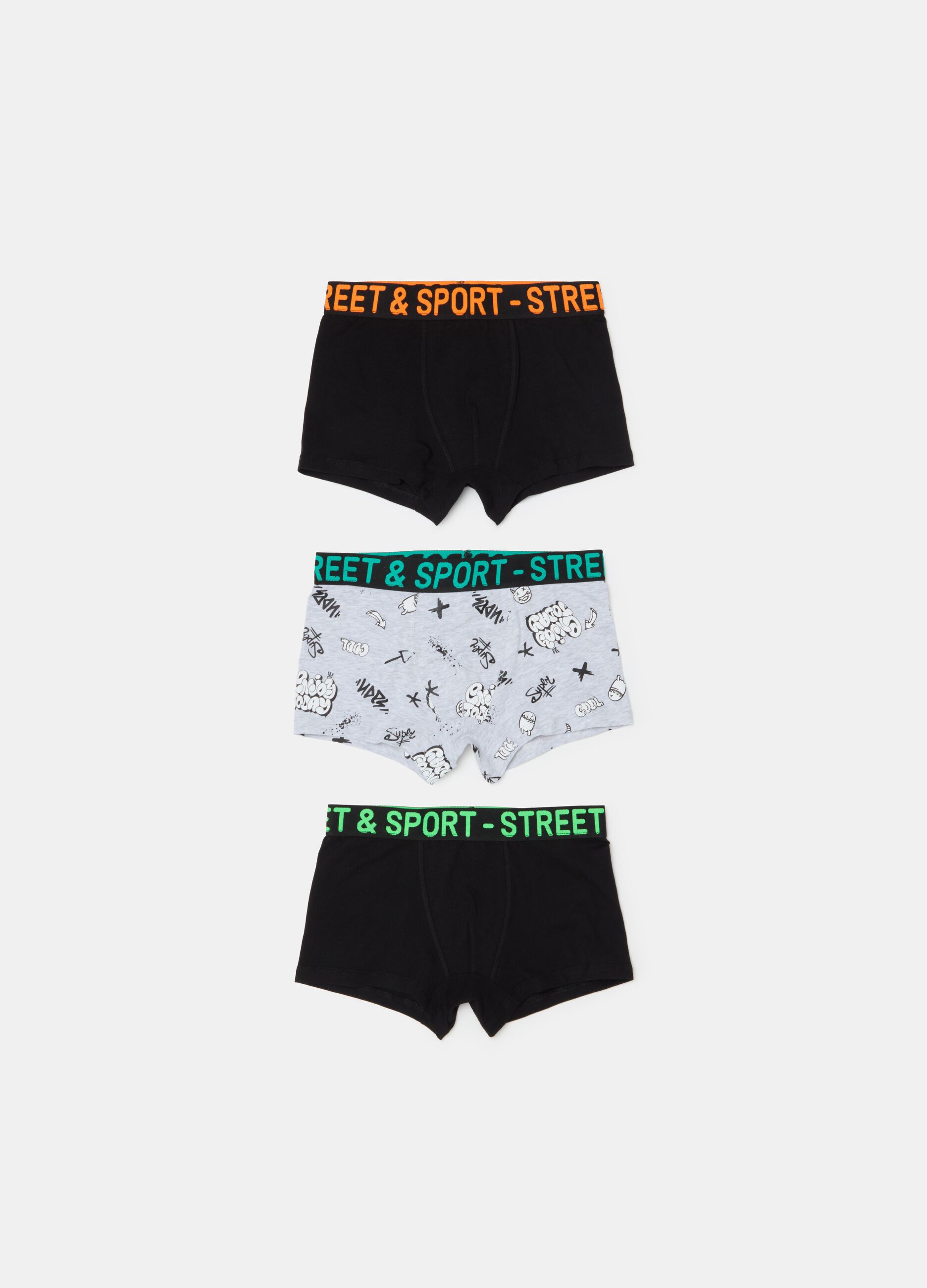 Three-pack boxer shorts with print in organic cotton