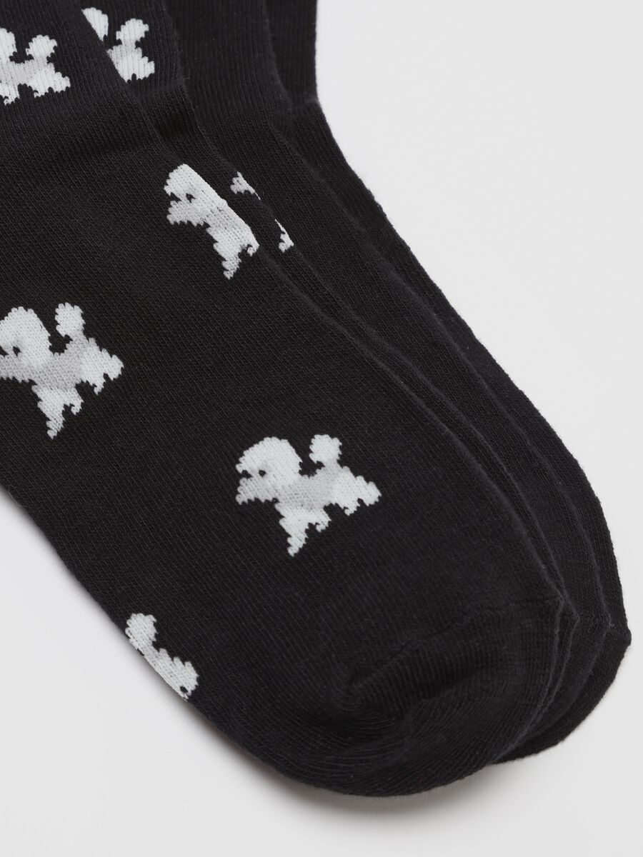 Two-pair pack short socks with puppies design_2