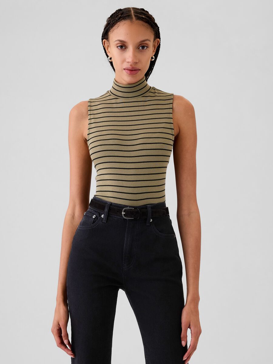 Mock neck sleeveless top_1