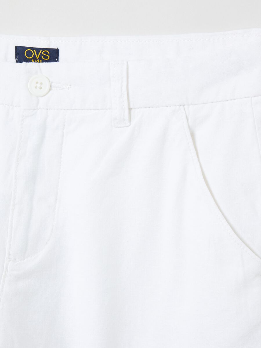 Linen and cotton Bermuda shorts_2