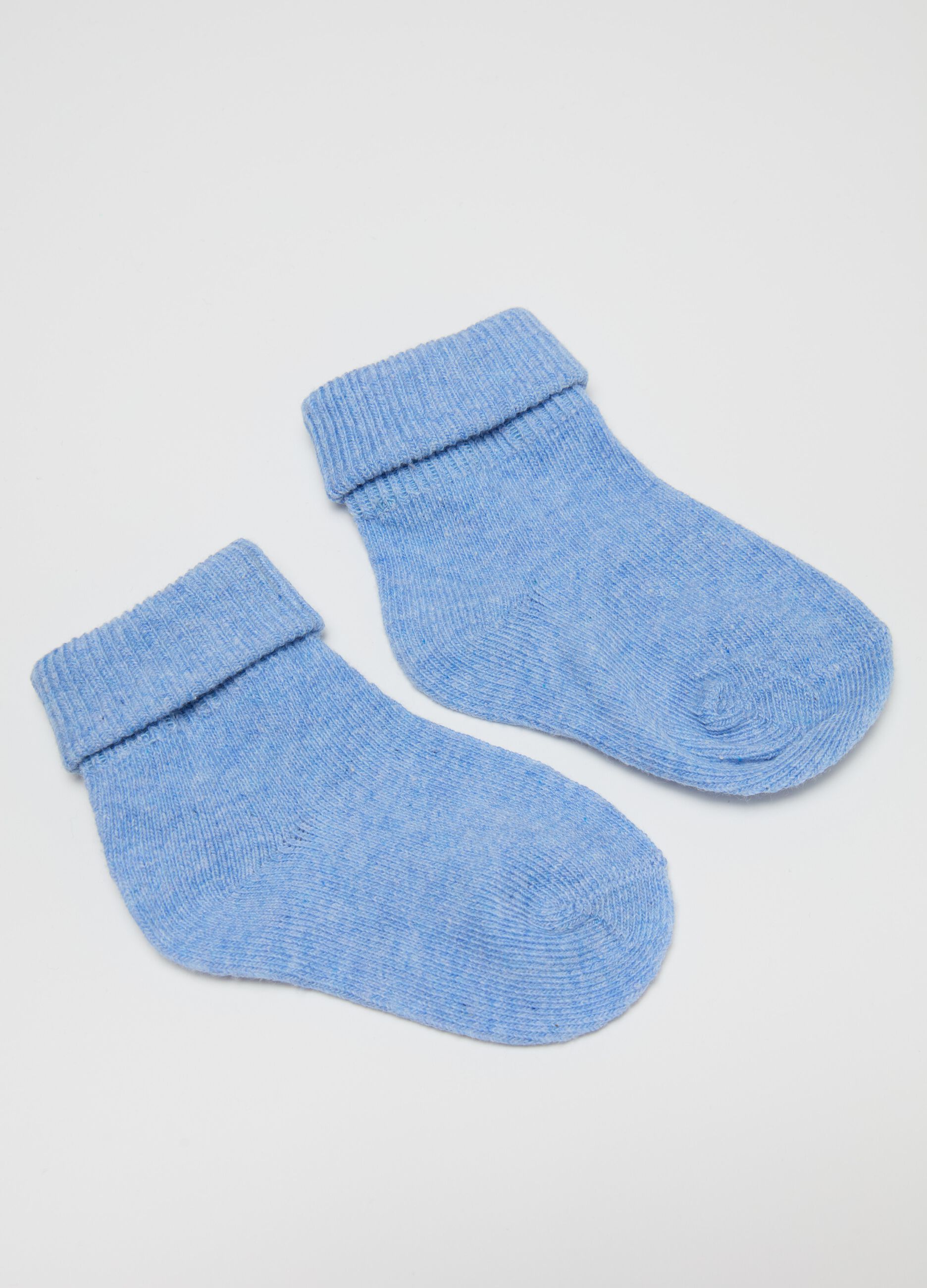 Three-pair pack stretch socks with turn ups