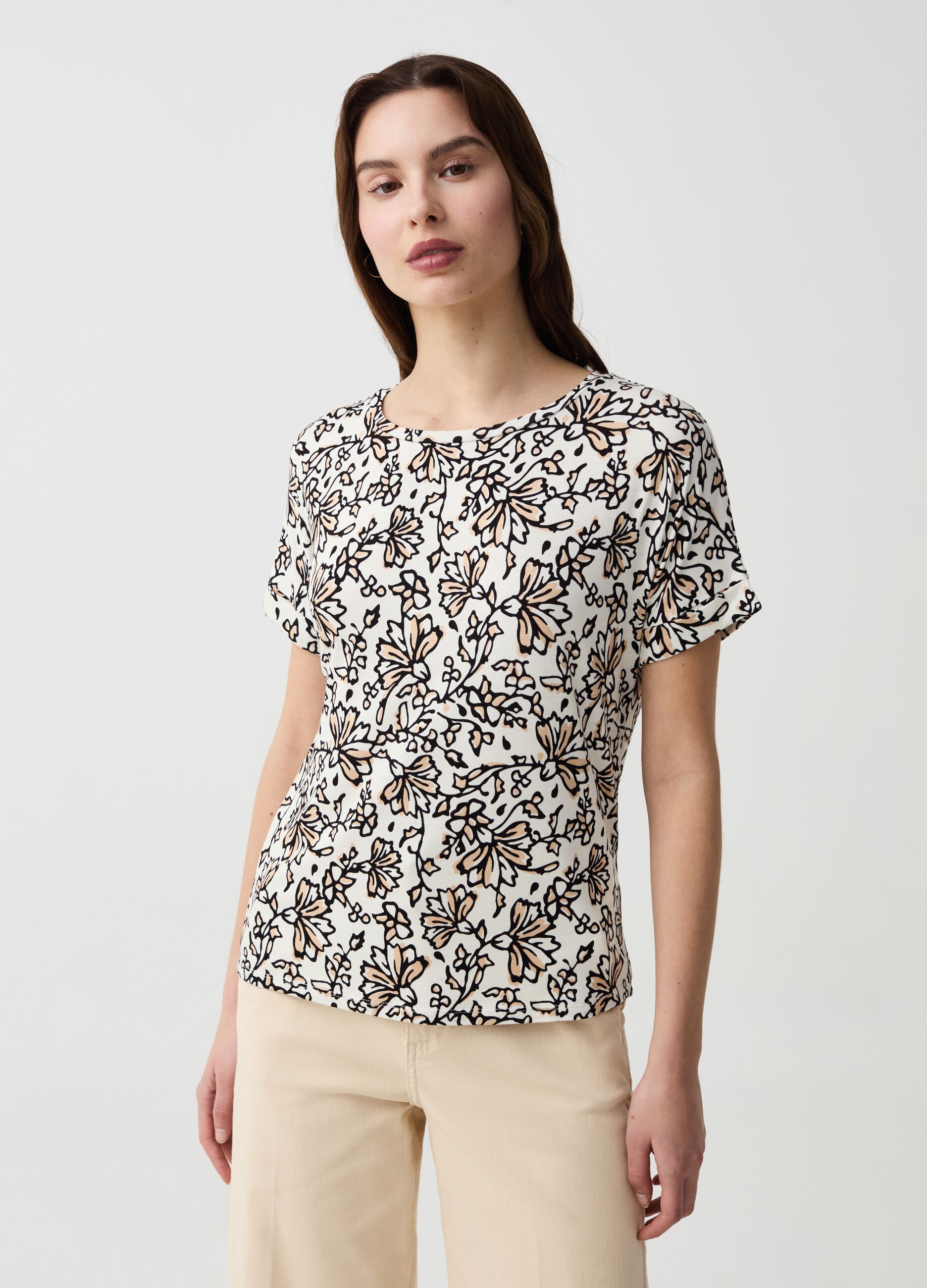 Ovs T-shirt a fiori con maniche a kimono