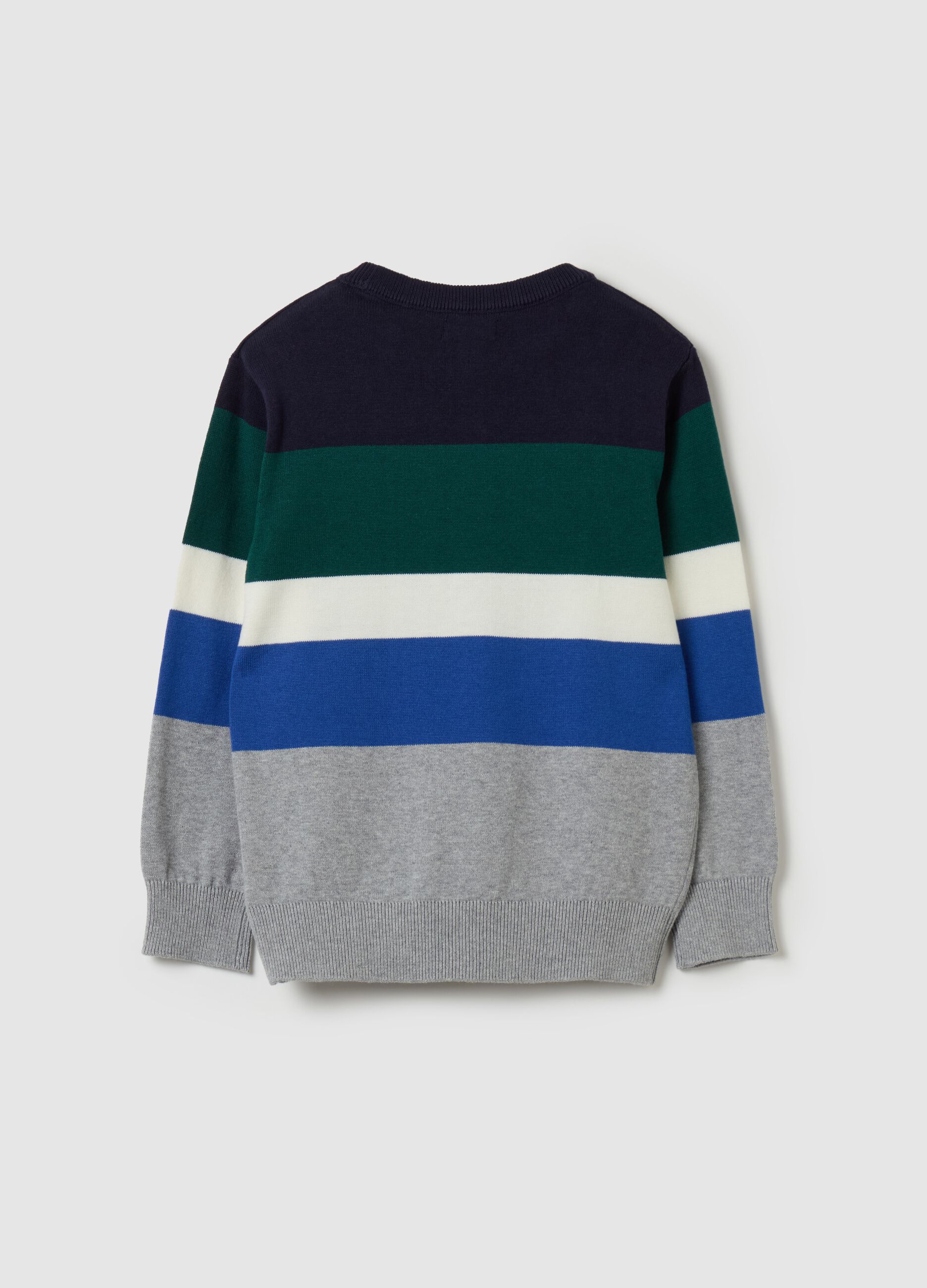 Striped patterned cotton pullover