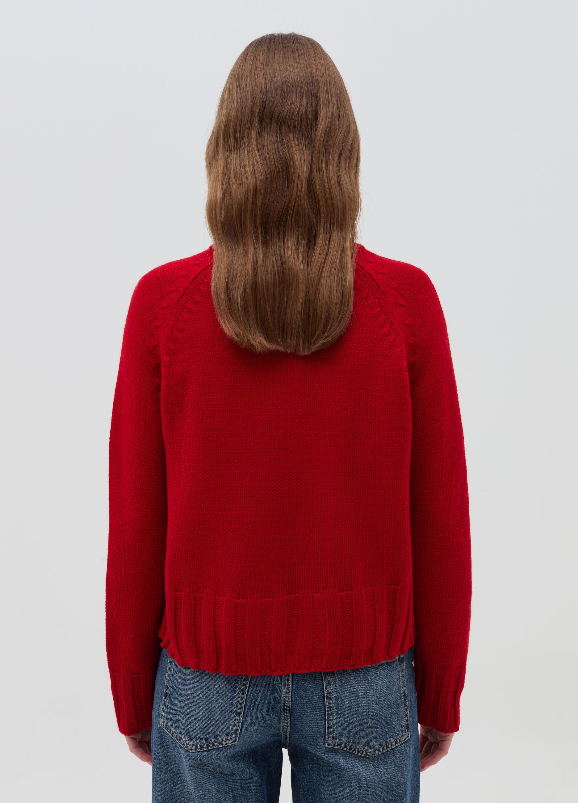 Knitted top with mock neck