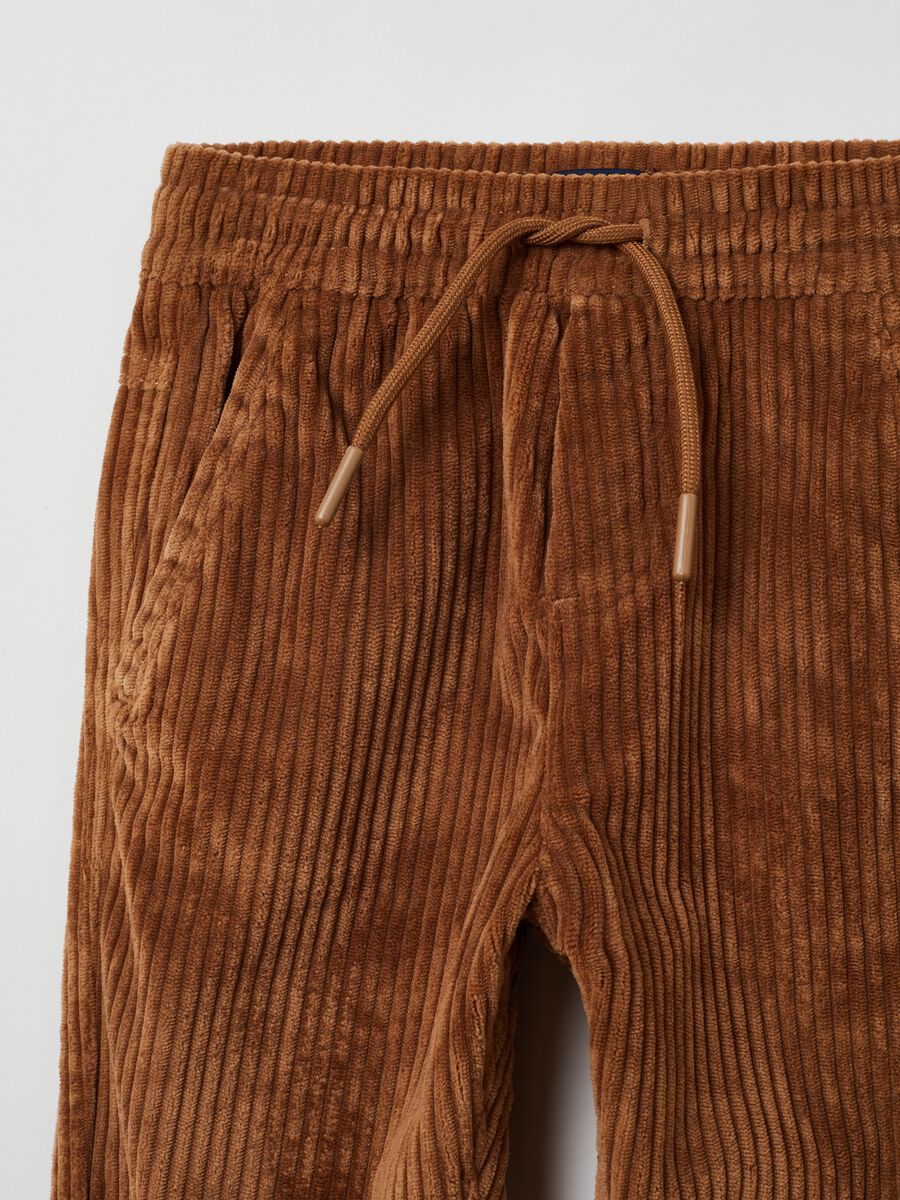 Corduroy joggers with drawstring_2