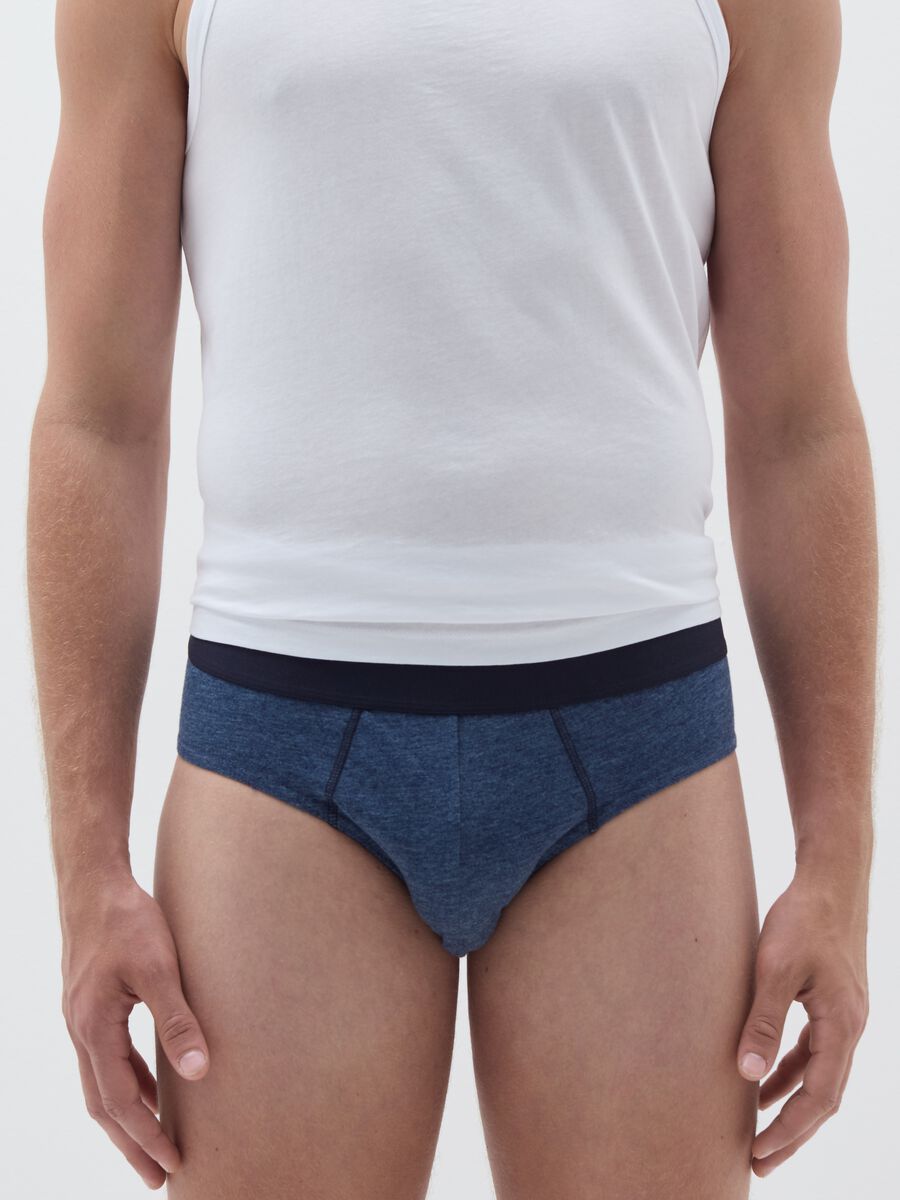 Five-pack briefs in cotton with external elastic_2