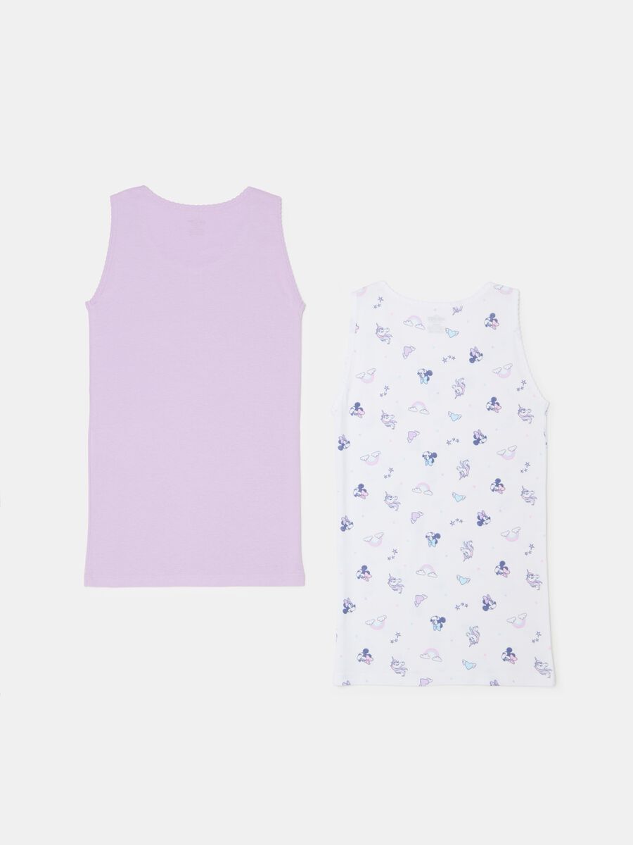 Two-pack vests in organic cotton with Minnie Mouse print_1