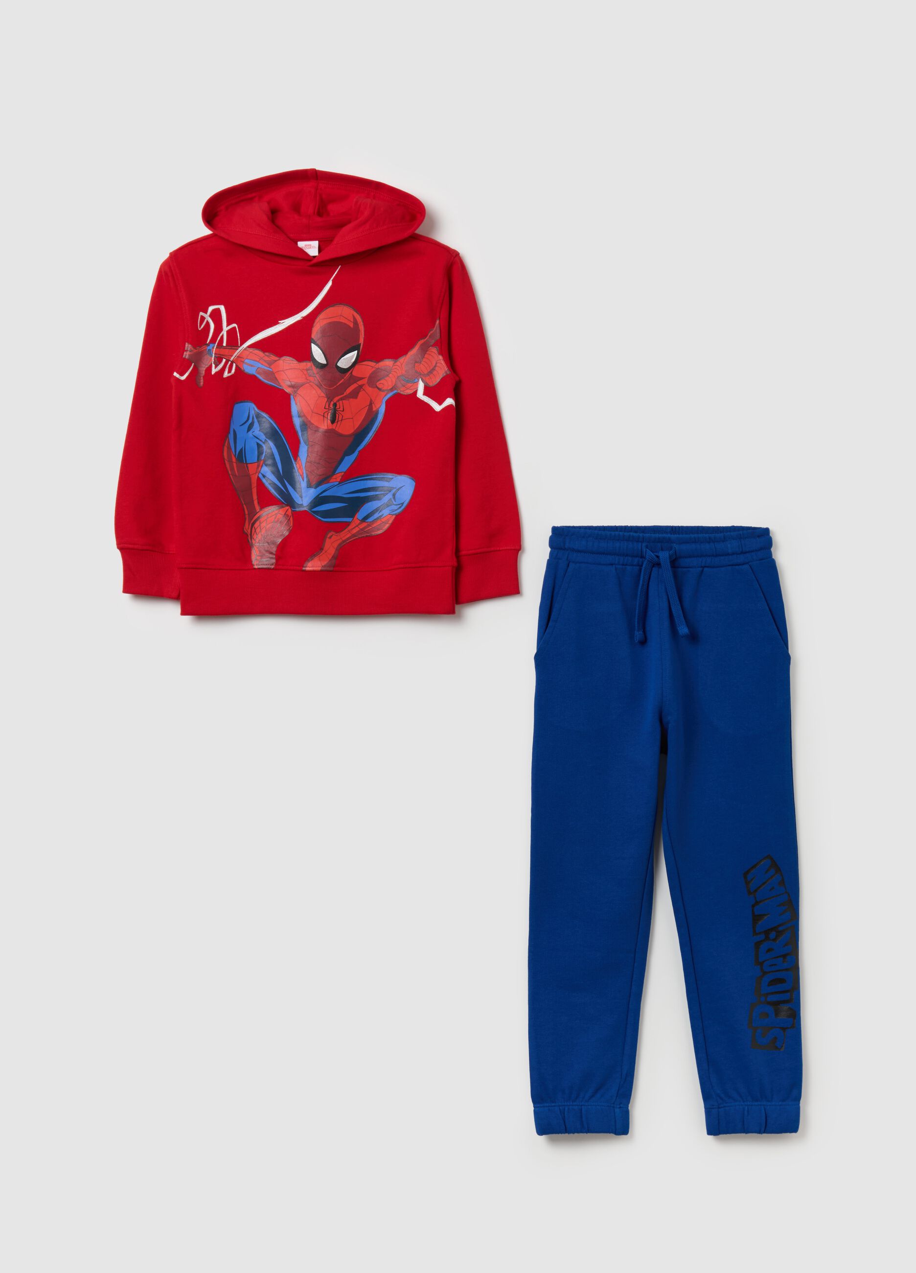 Jogging set in felpa con stampa Spider-Man