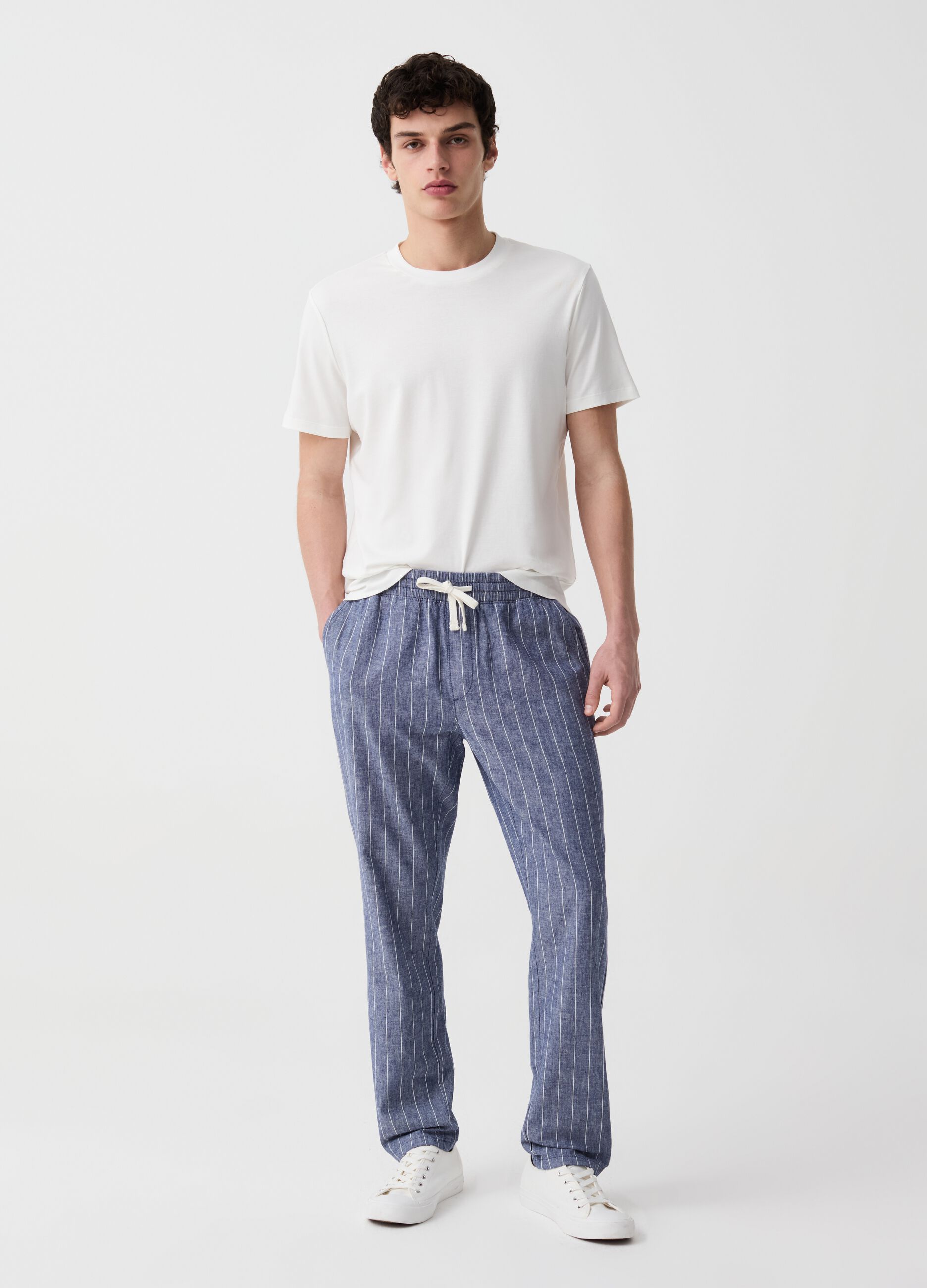 Ovs Pantalone chino jogger gessato