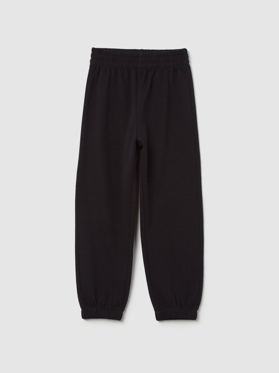 Fleece joggers with elasticated edging_0