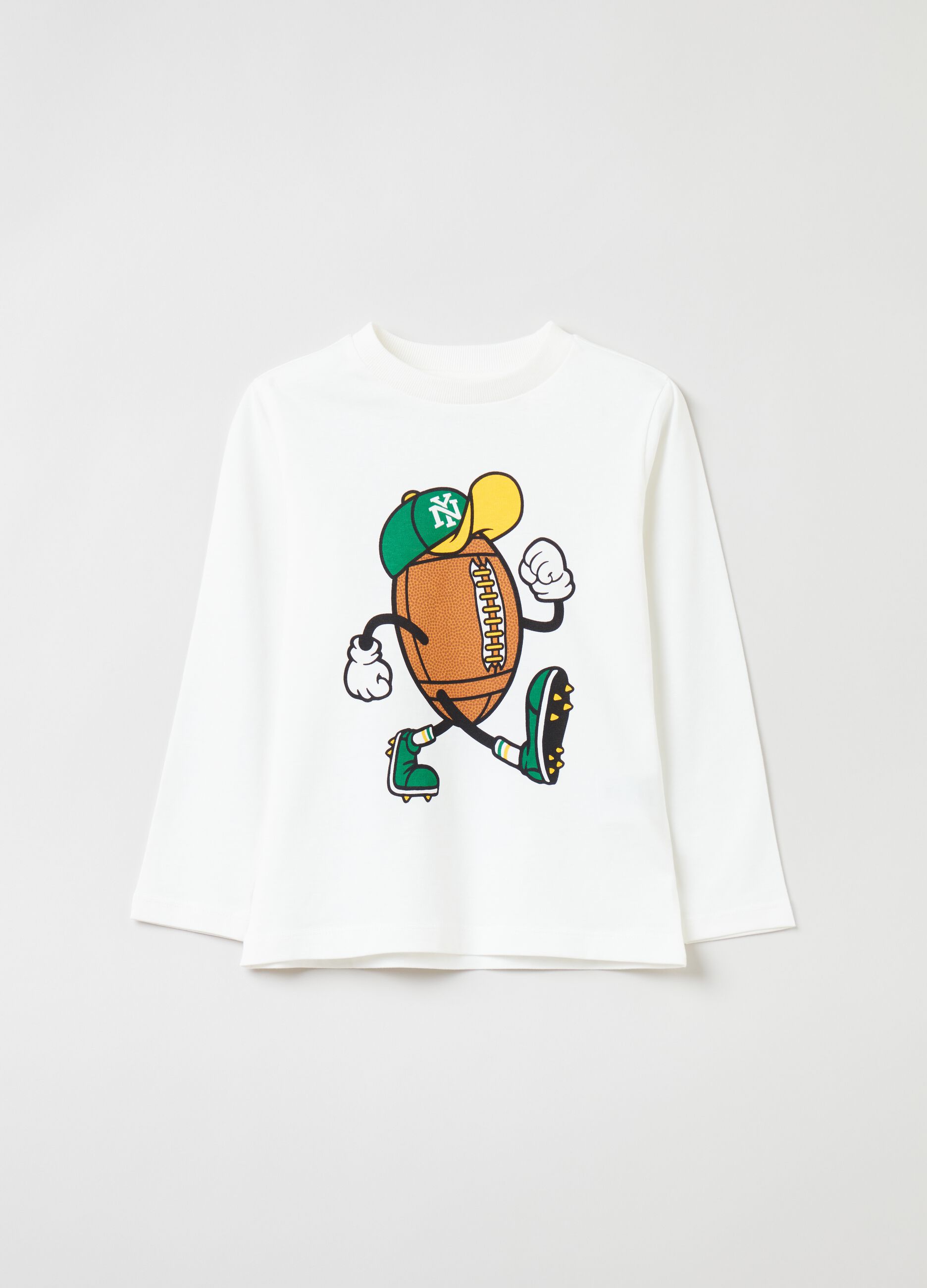 Long-sleeved T-shirt with ball print