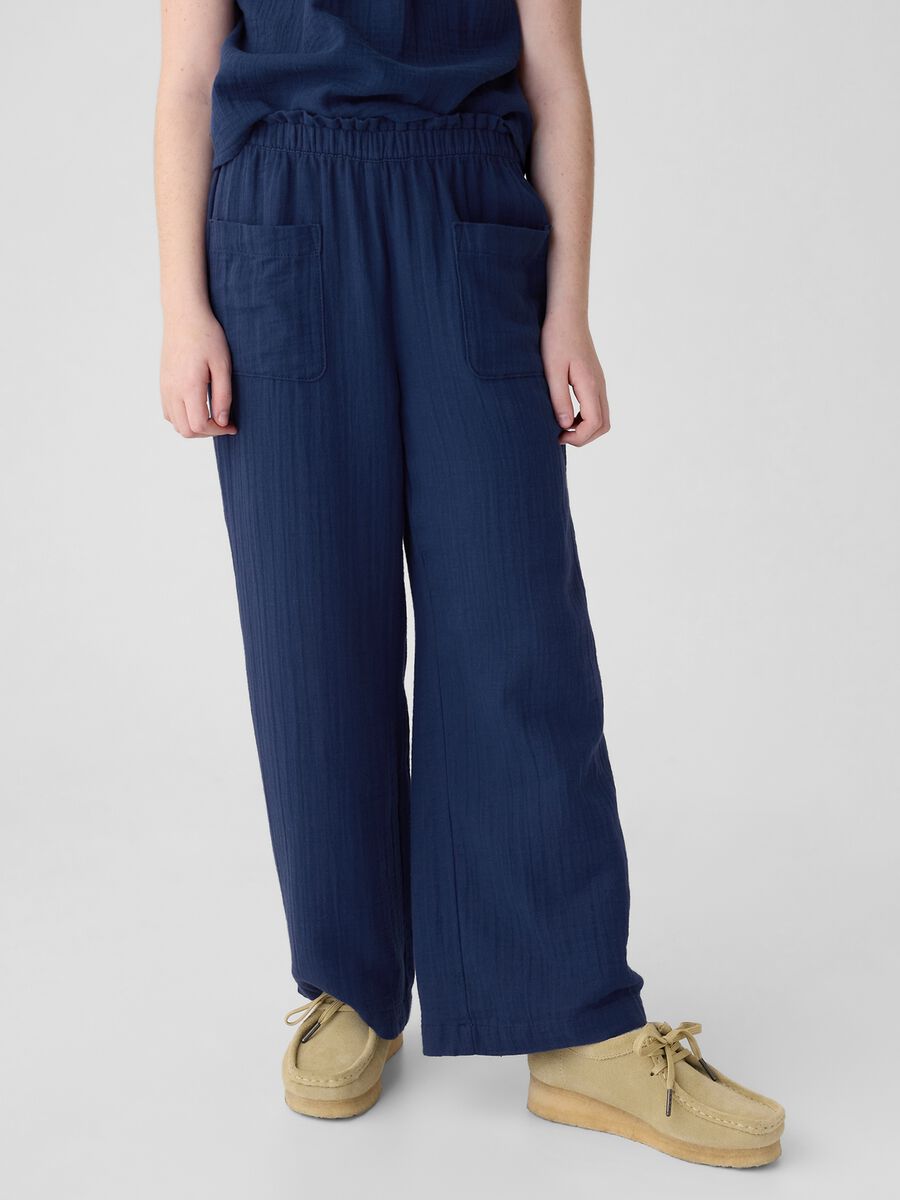 Pantalone pull on in garza effetto crinkle_2